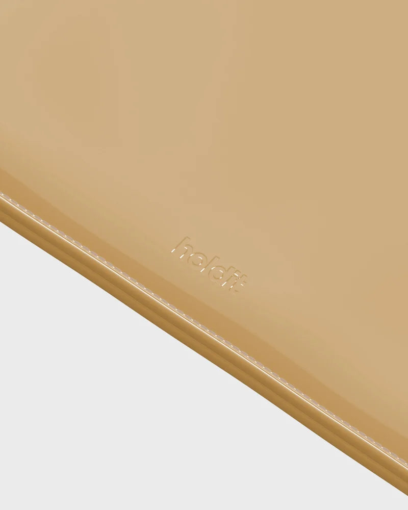 Padded patent beige 14" computer case