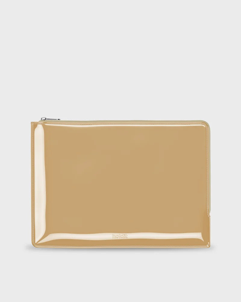 Padded patent beige 14" computer case
