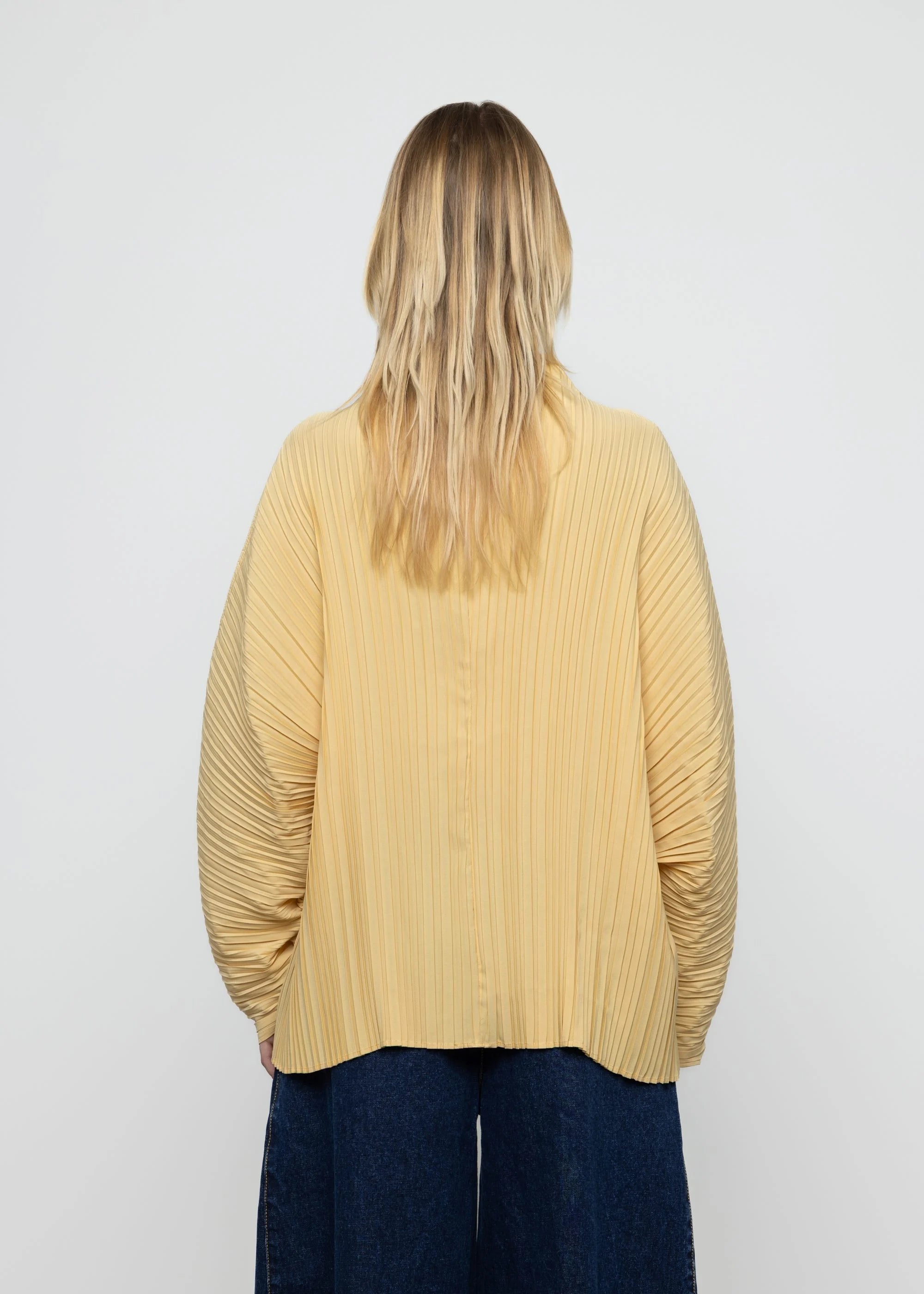 top Sculpted Pleated High Neck Top