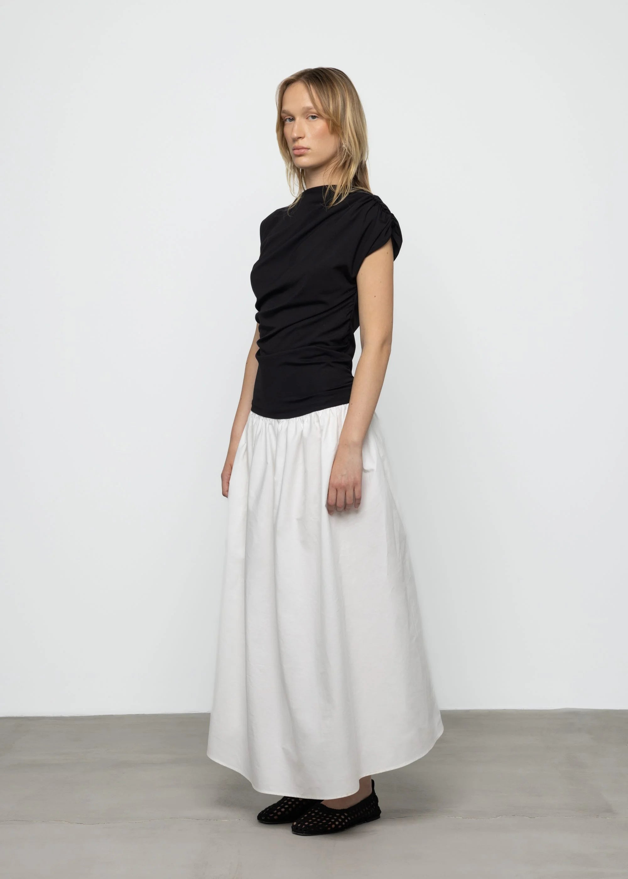šaty Two-Tone Draped Maxi Dress