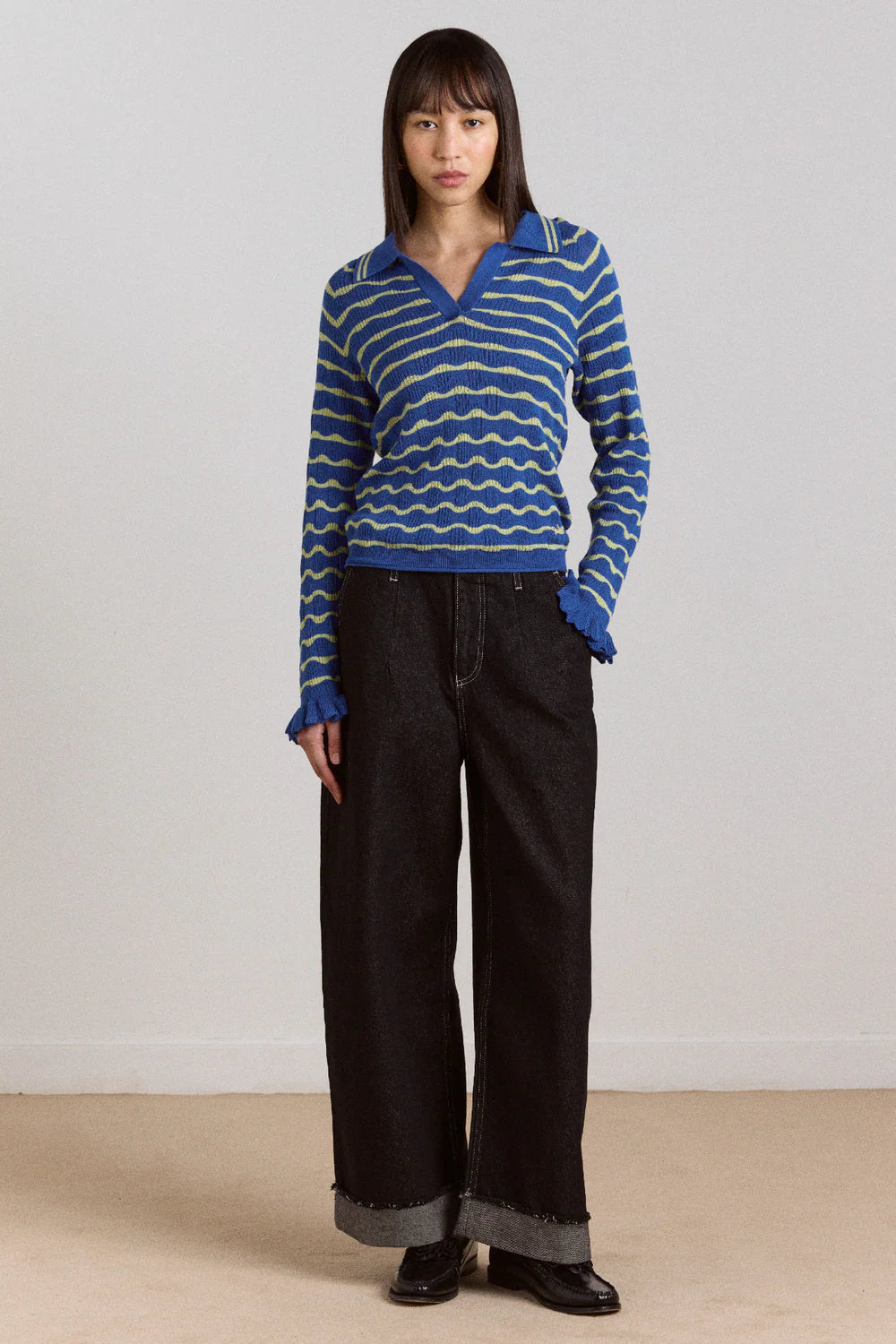 kalhoty loose fit pascal jeans black wash