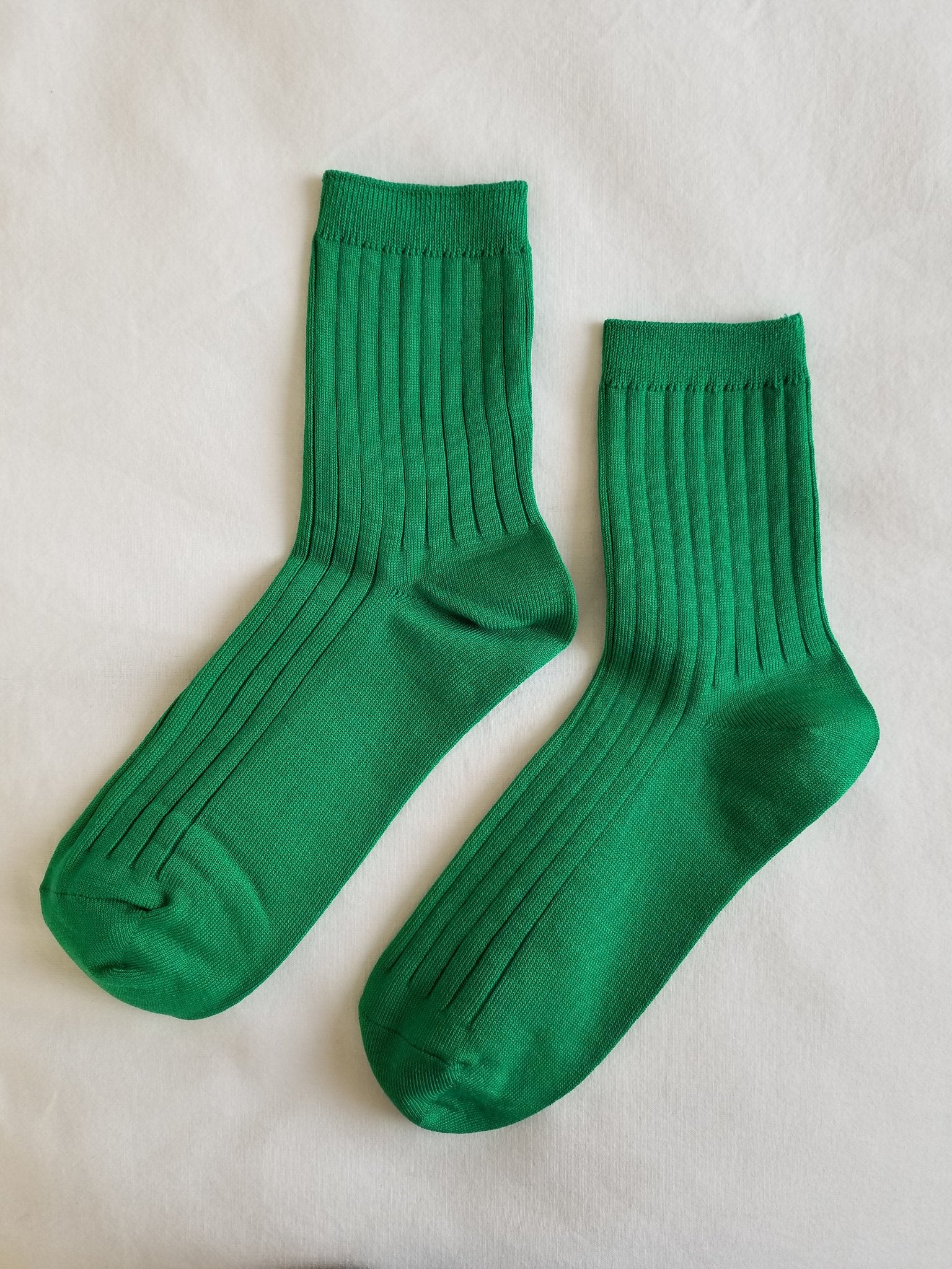 Her kelly green socks 