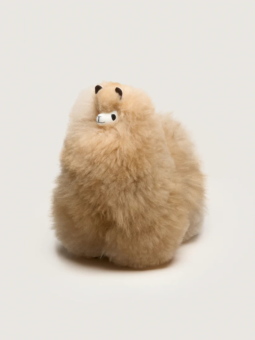 Plush alpaca made of natural wool – Blonde – 32 cm