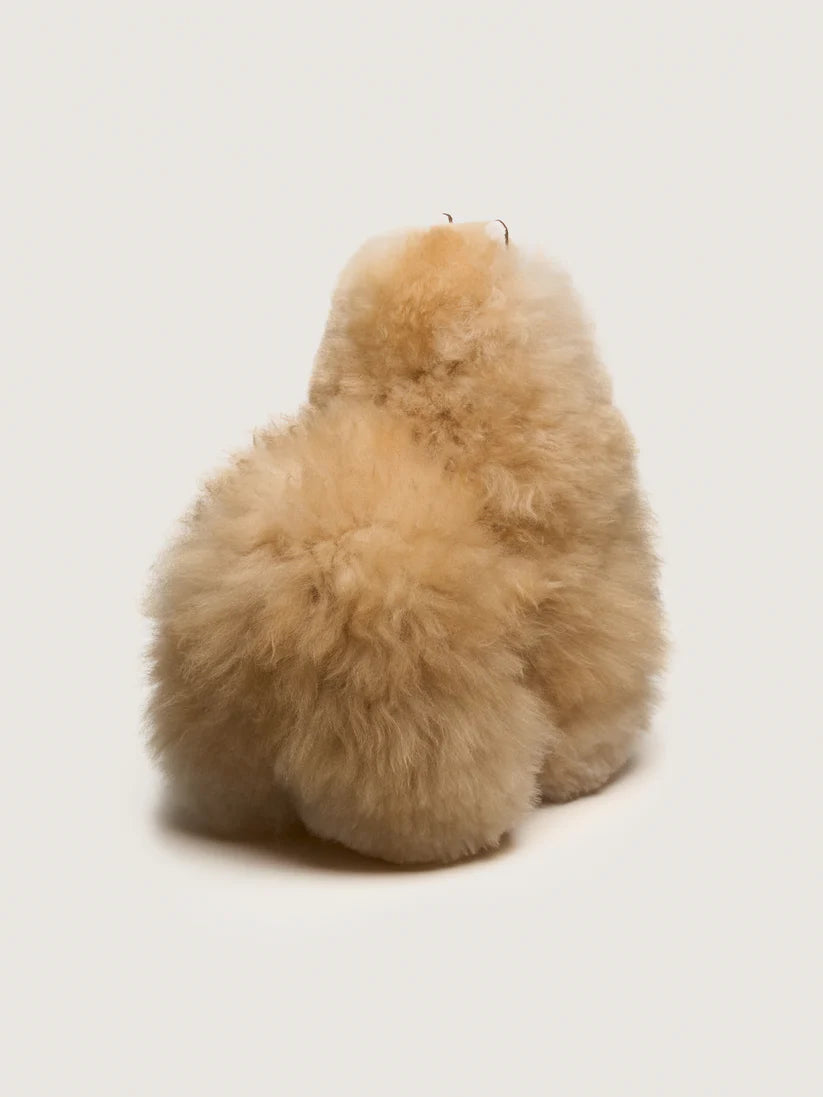 Plush alpaca made of natural wool – Blonde – 32 cm