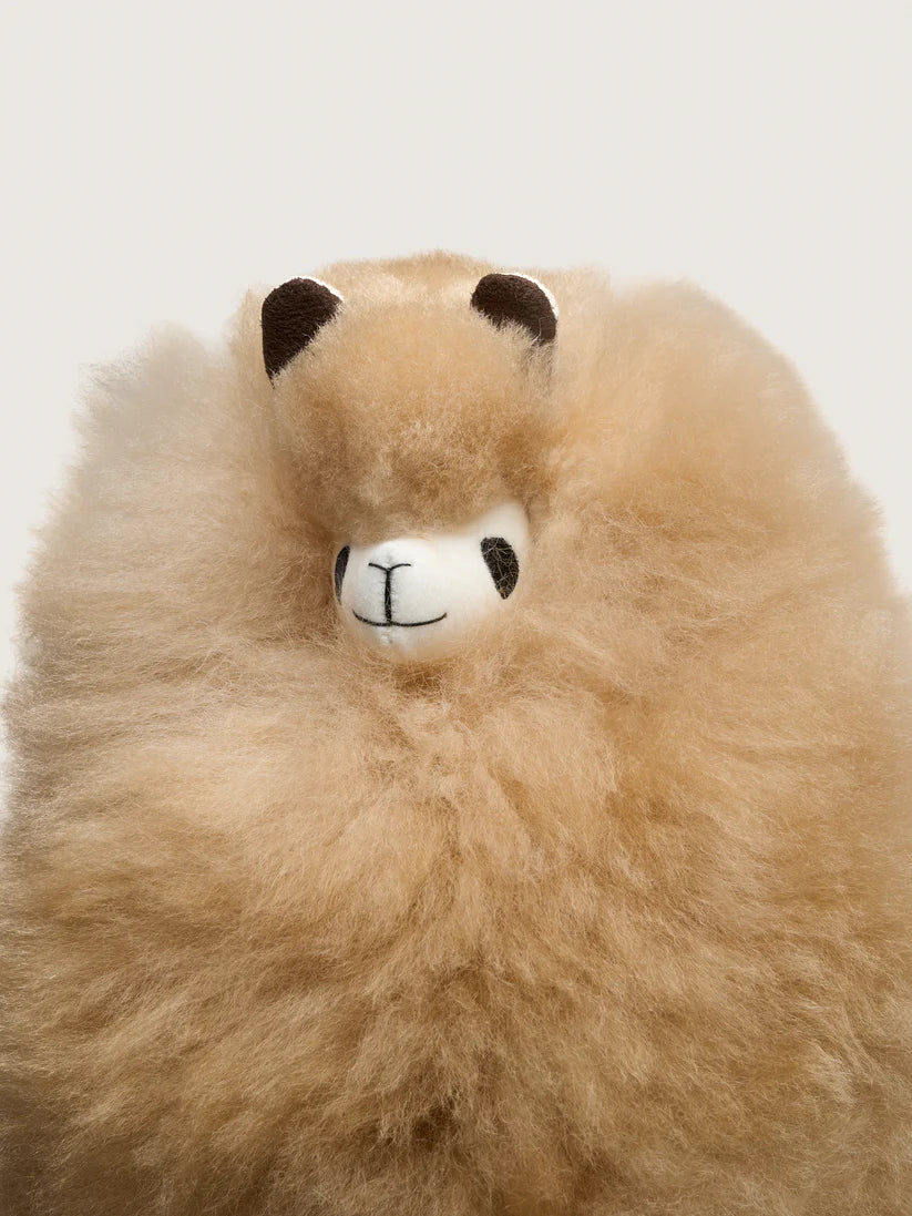 Plush alpaca made of natural wool – Blonde – 32 cm