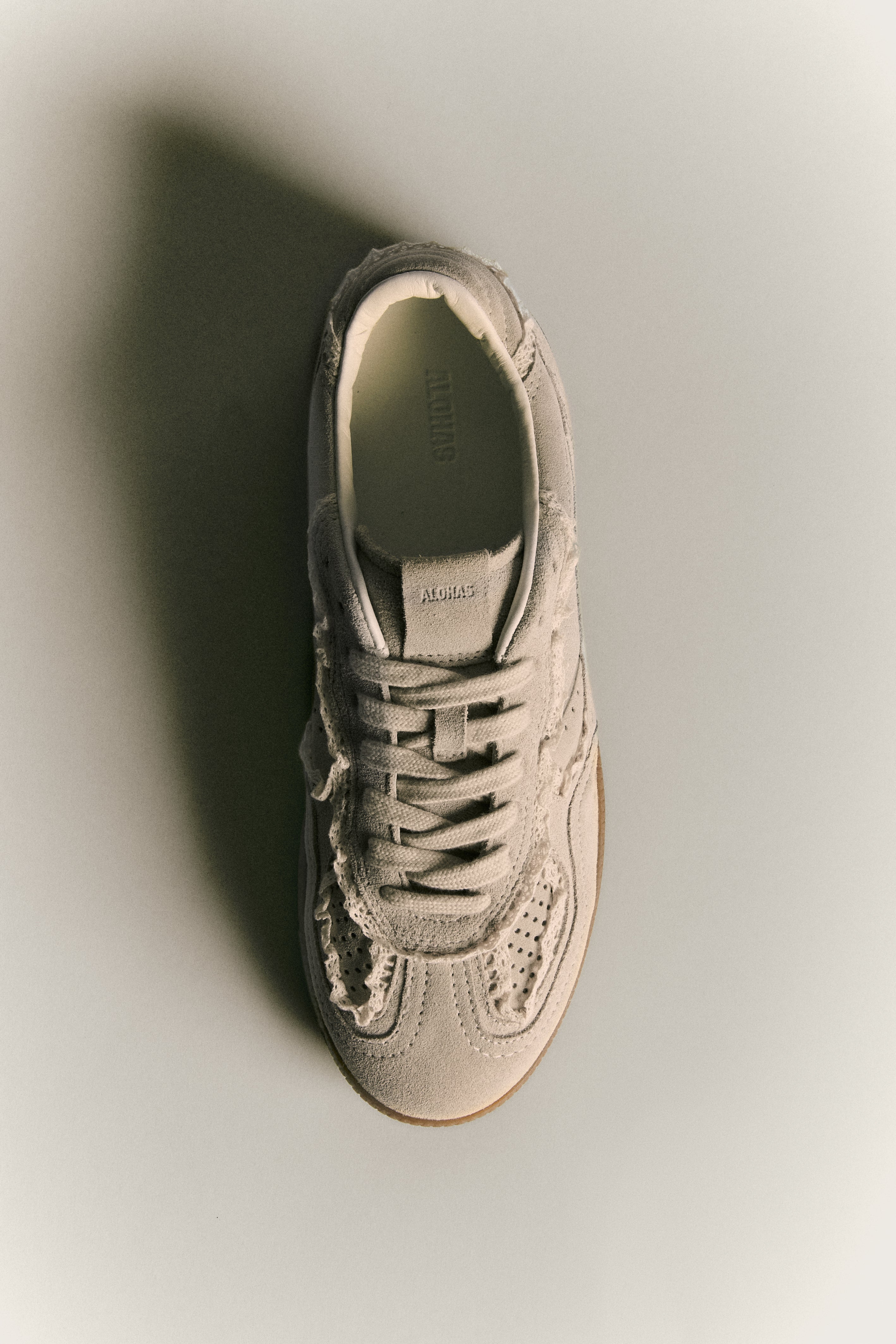 sneakers TB. 490 crochet cream leather