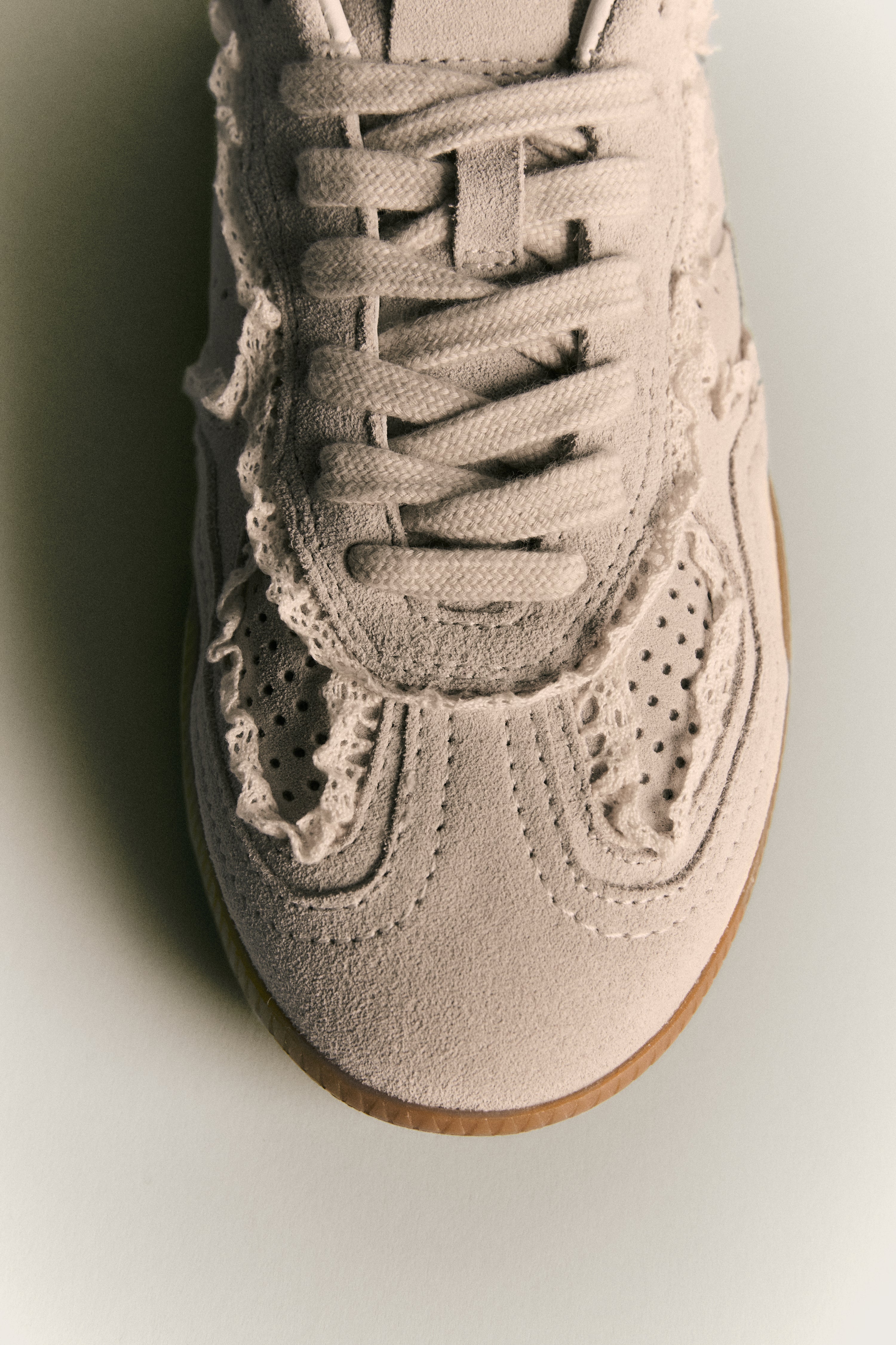 sneakers TB. 490 crochet cream leather