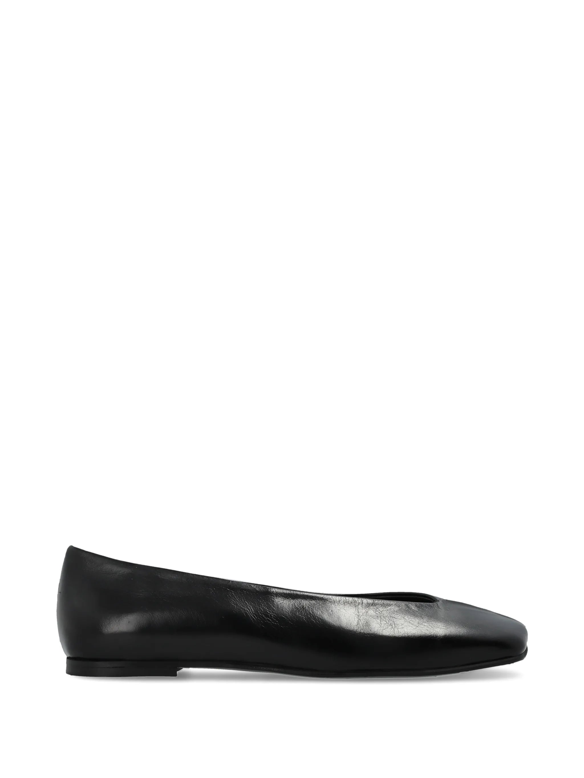 Katia black leather ballet flats