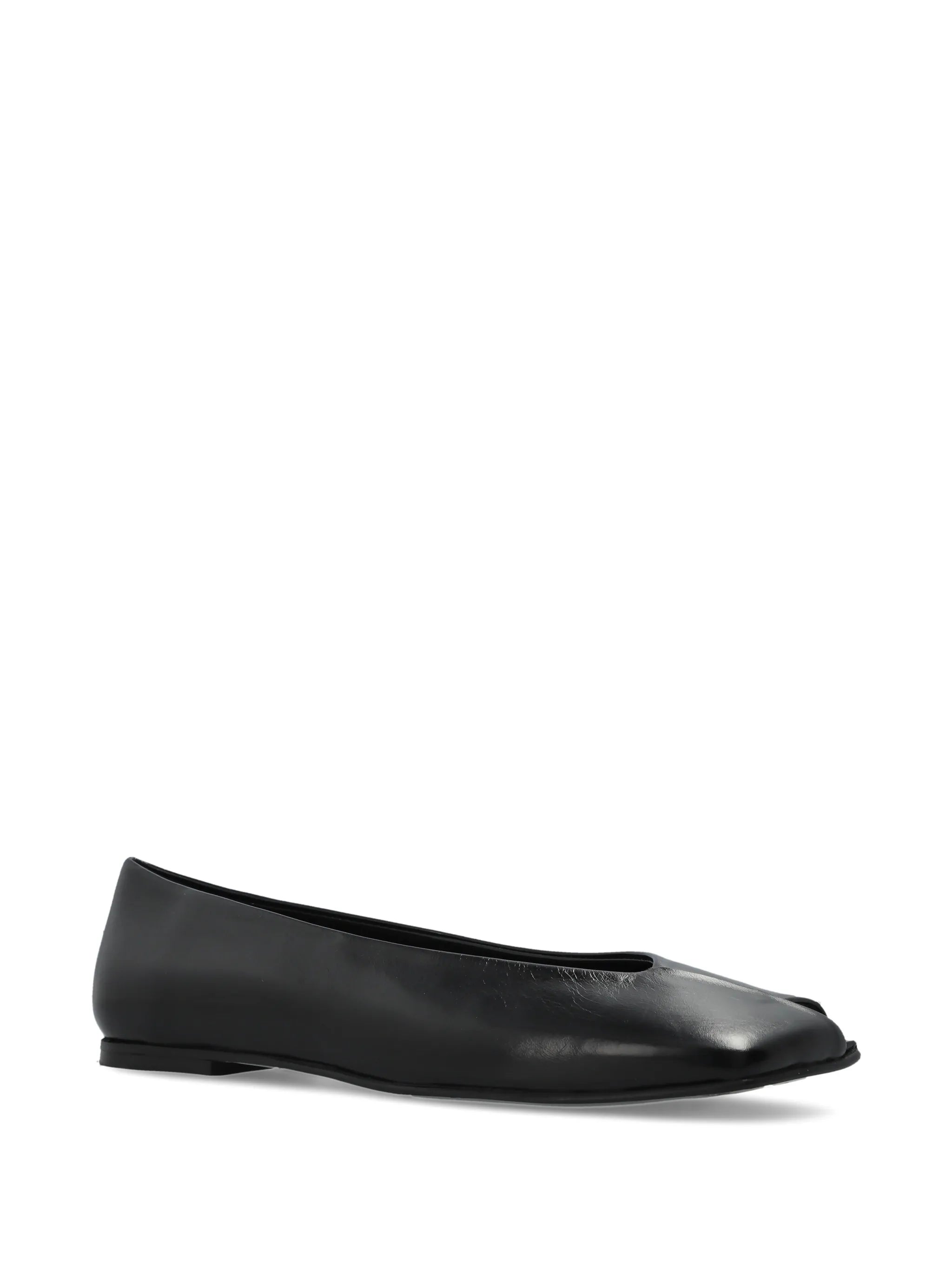 Katia black leather ballet flats
