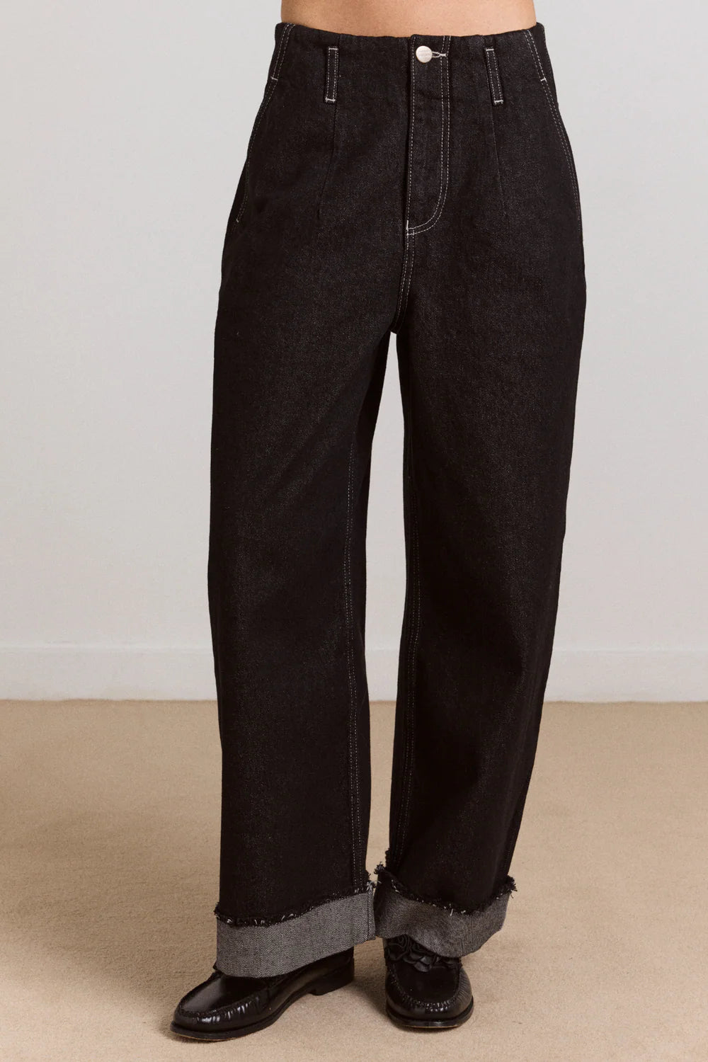 kalhoty loose fit pascal jeans black wash