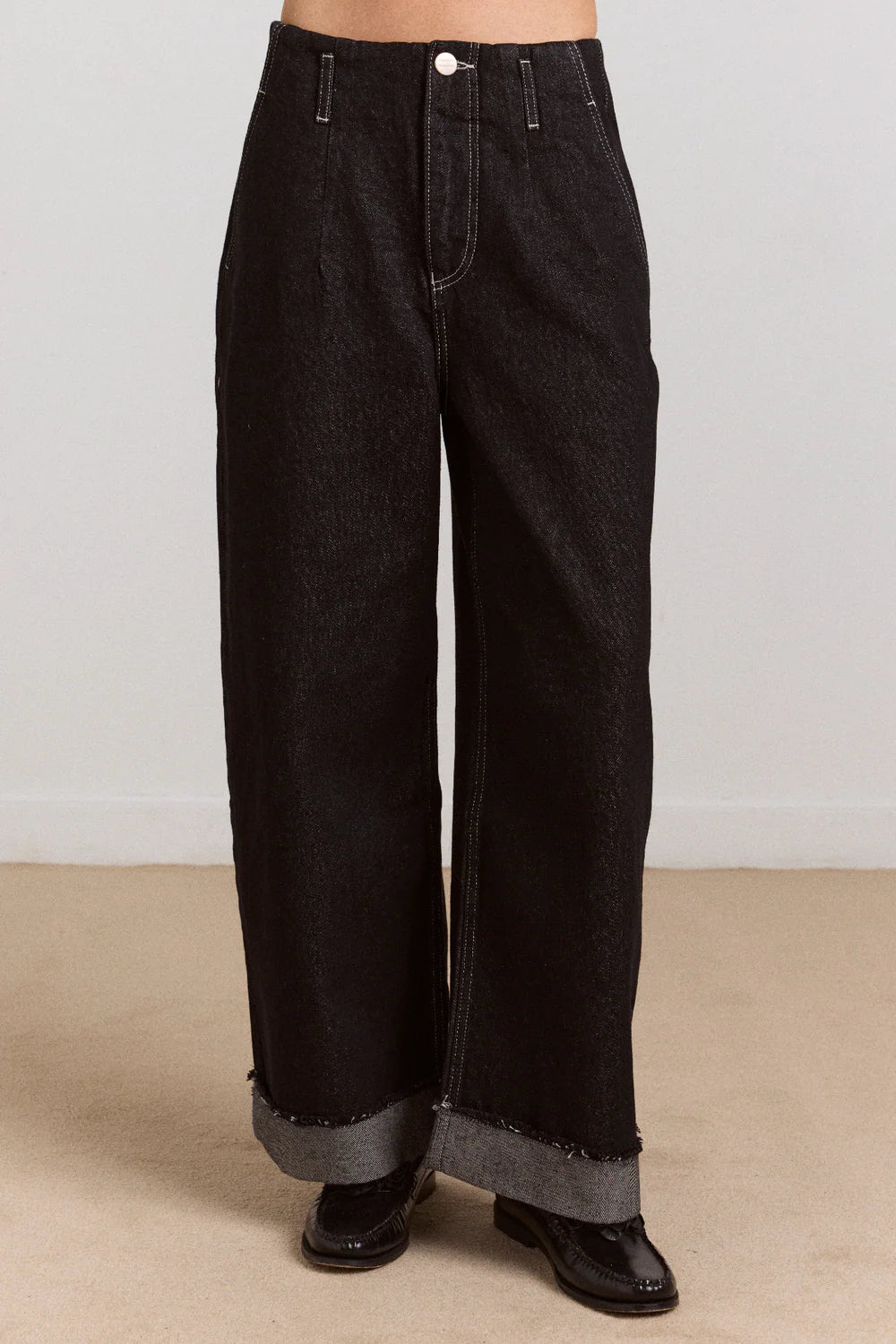 kalhoty loose fit pascal jeans black wash