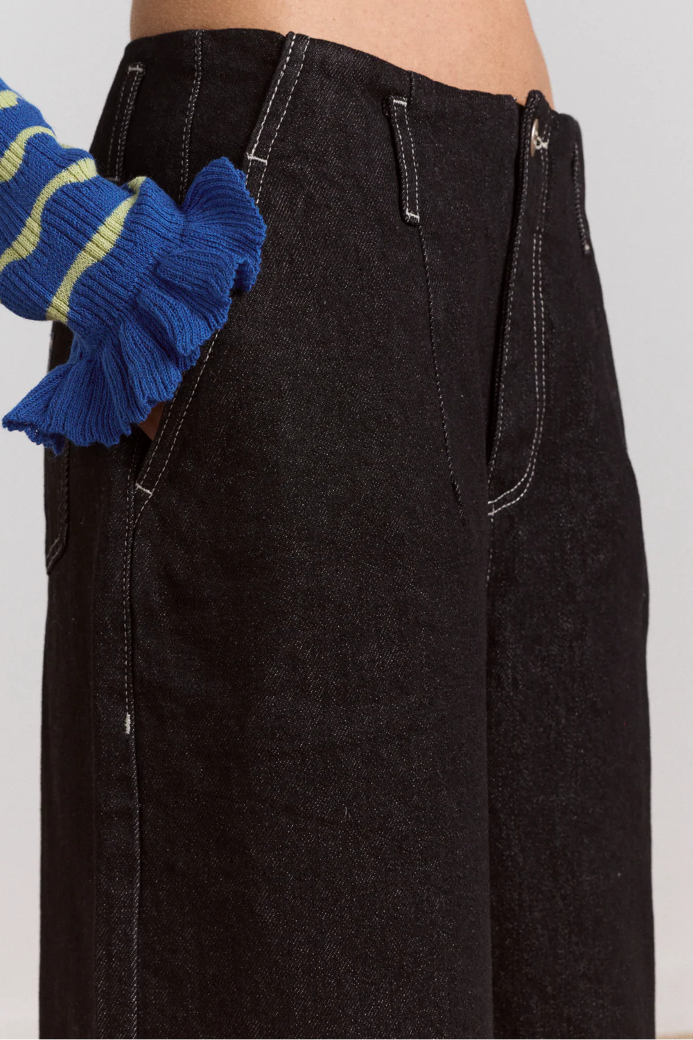 kalhoty loose fit pascal jeans black wash