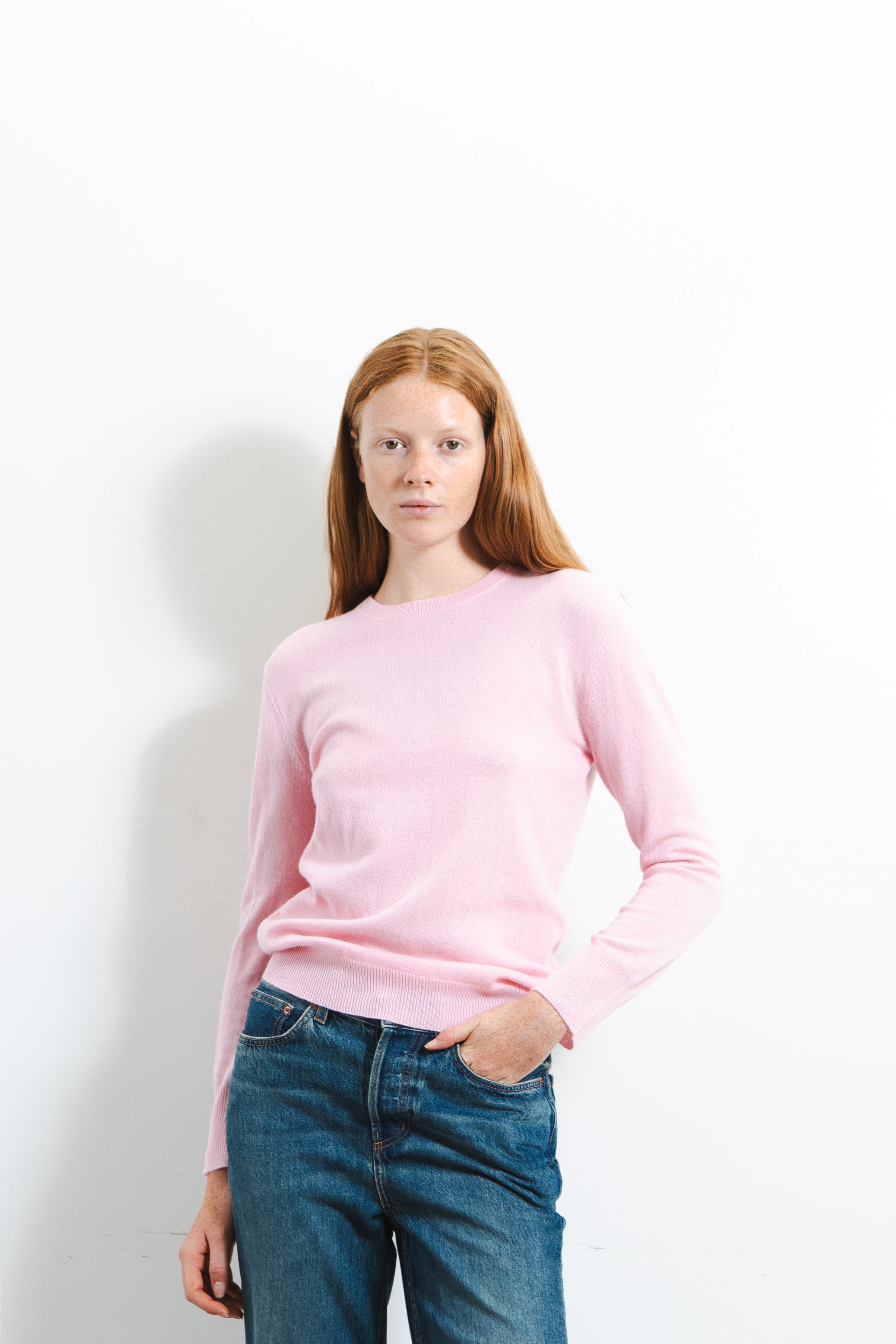 classic Pink Blush cashmere sweater