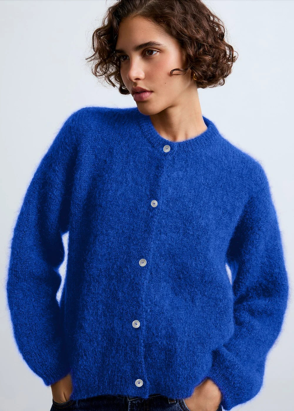 mohair cardigan Olivia electric blue