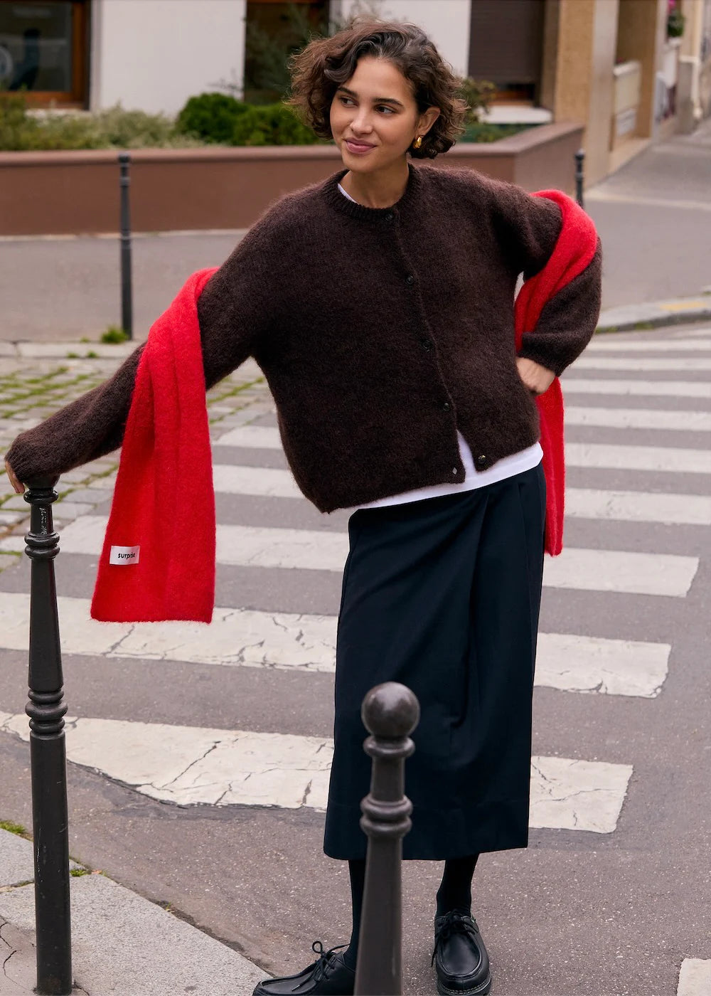 mohair cardigan Olivia chocolate brown