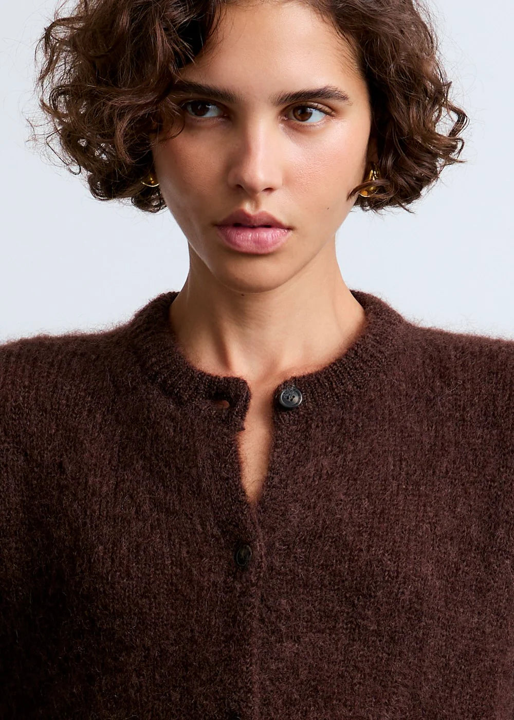 mohair cardigan Olivia chocolate brown