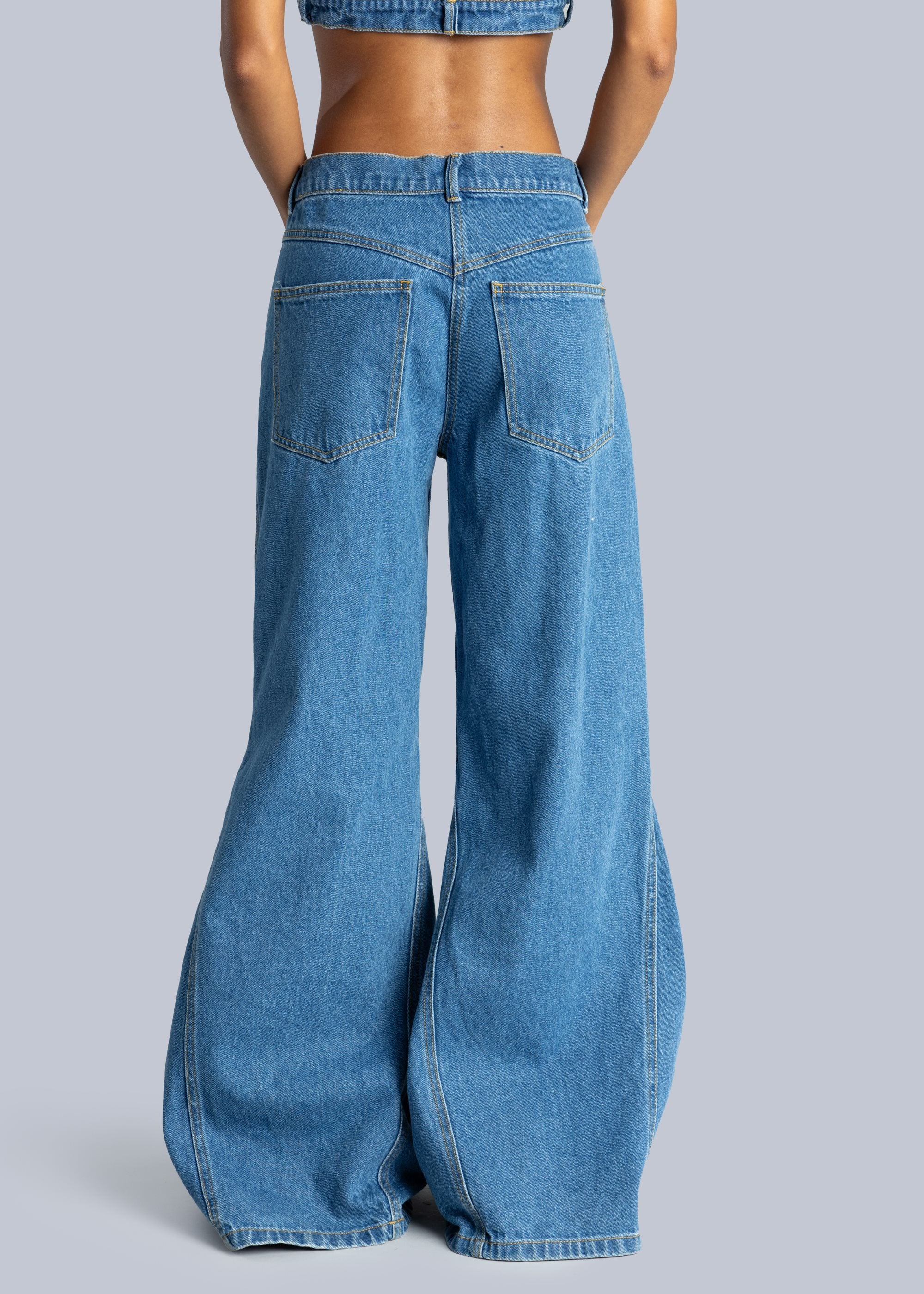Flared denim pants