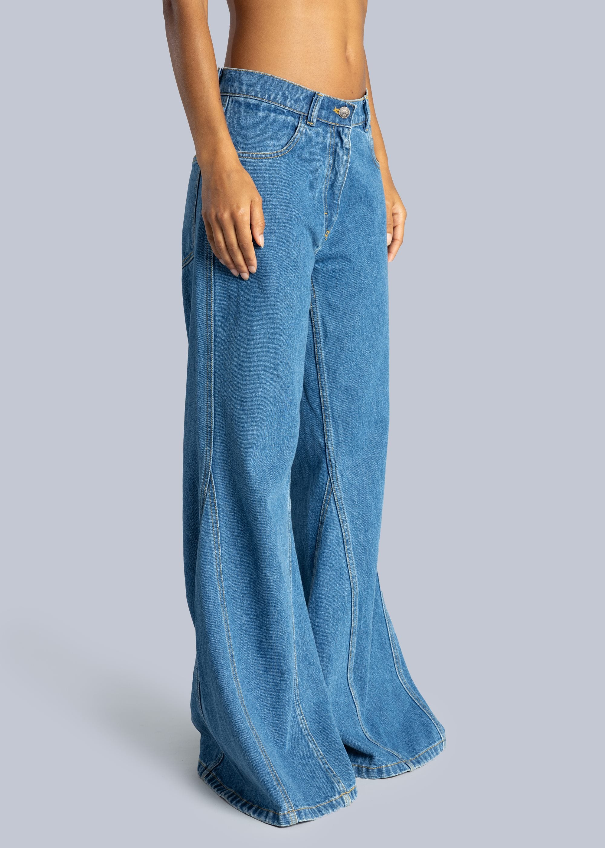 Flared denim pants