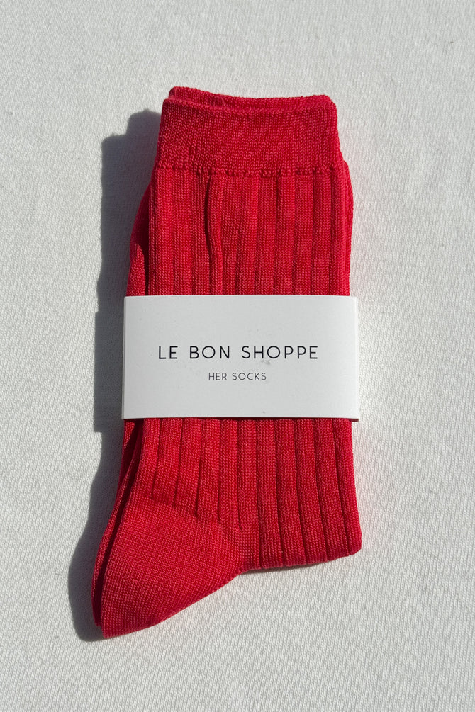 Her classic red socks