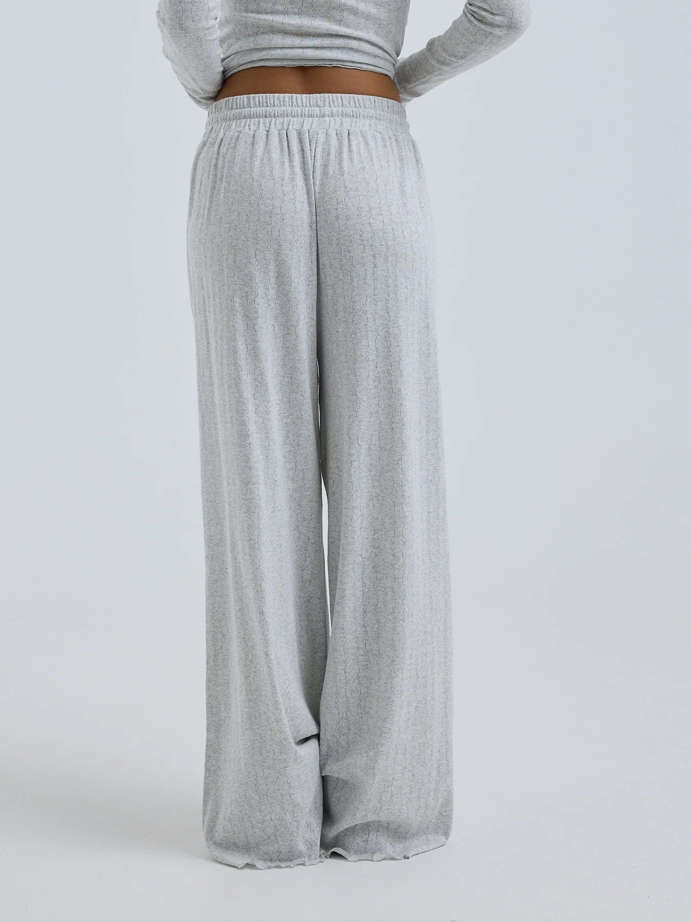 kalhoty Jacquard Lt. grey melange