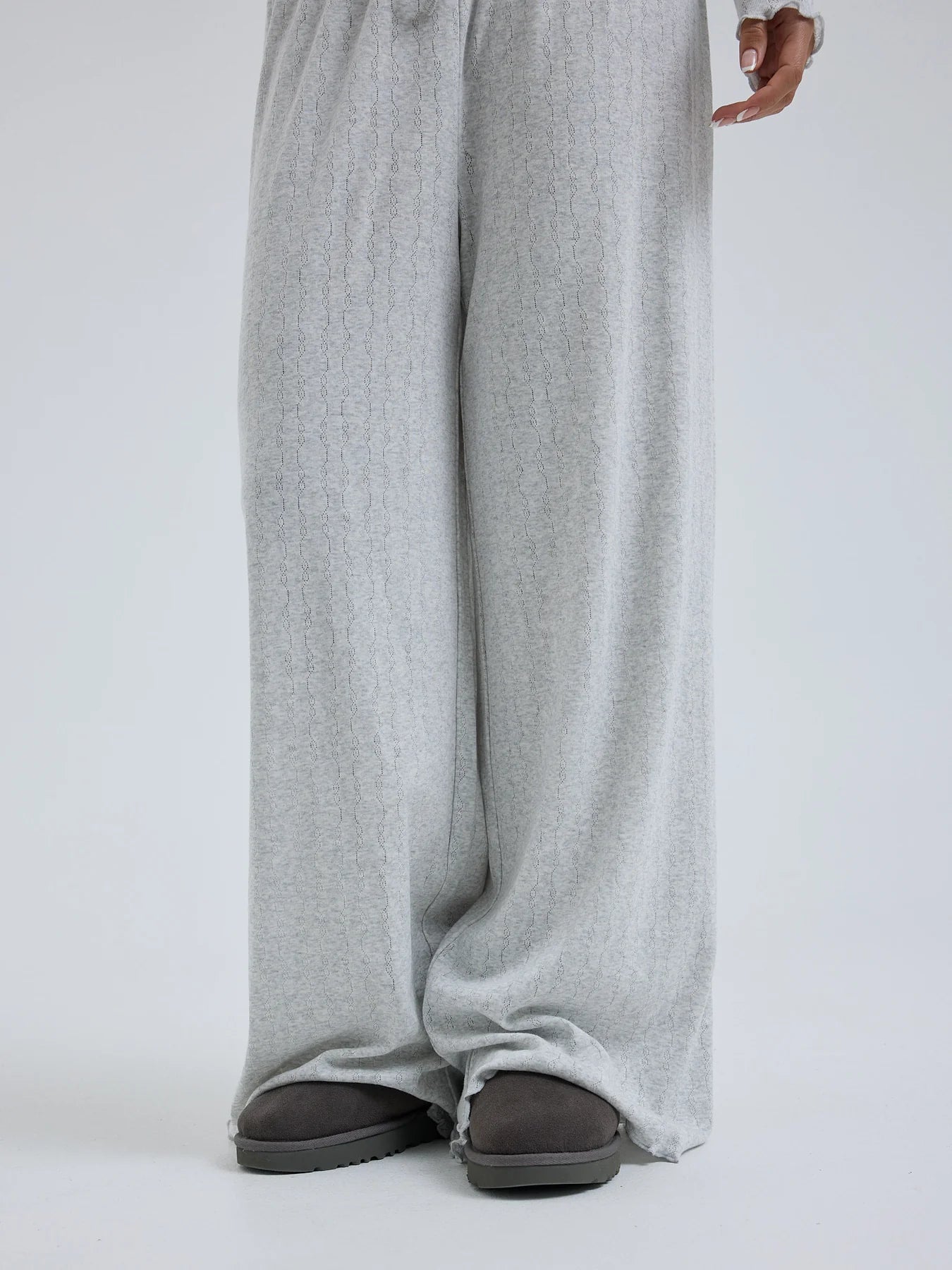 kalhoty Jacquard Lt. grey melange