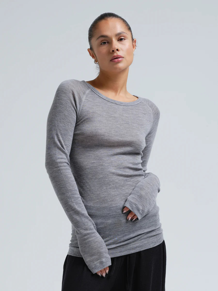 t-shirt Woolen Jade gray melange