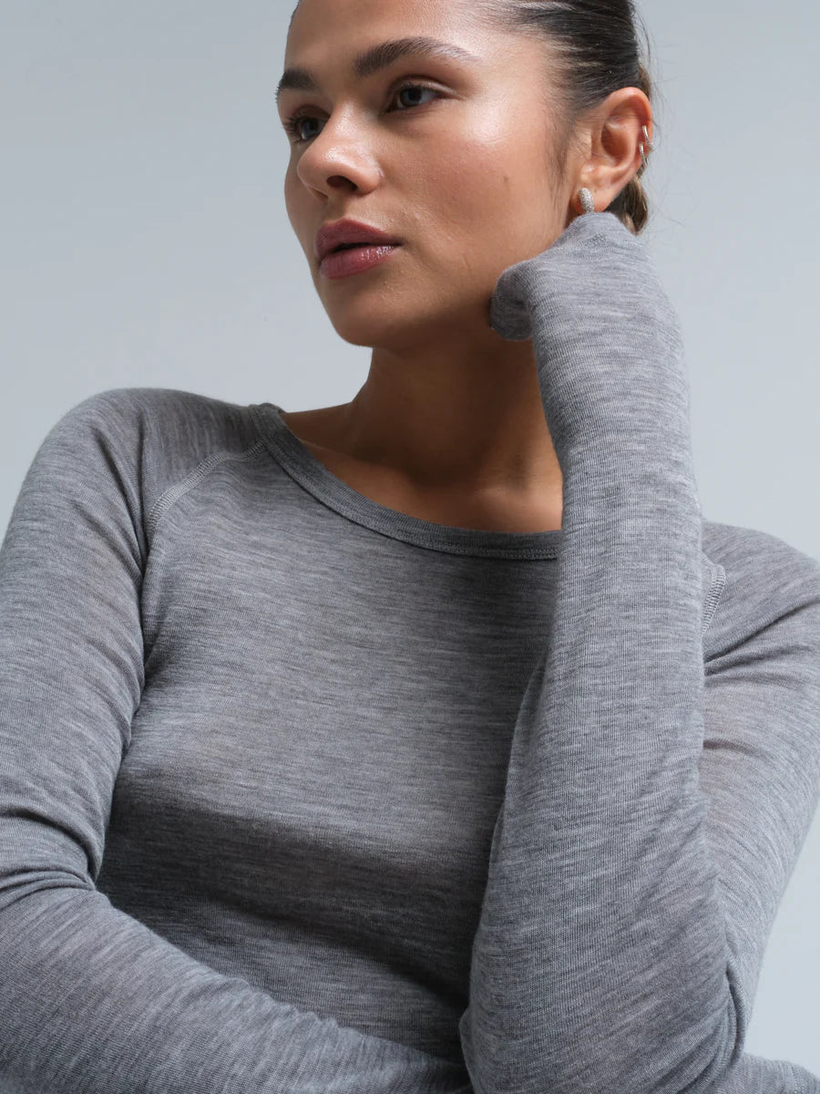 t-shirt Woolen Jade gray melange