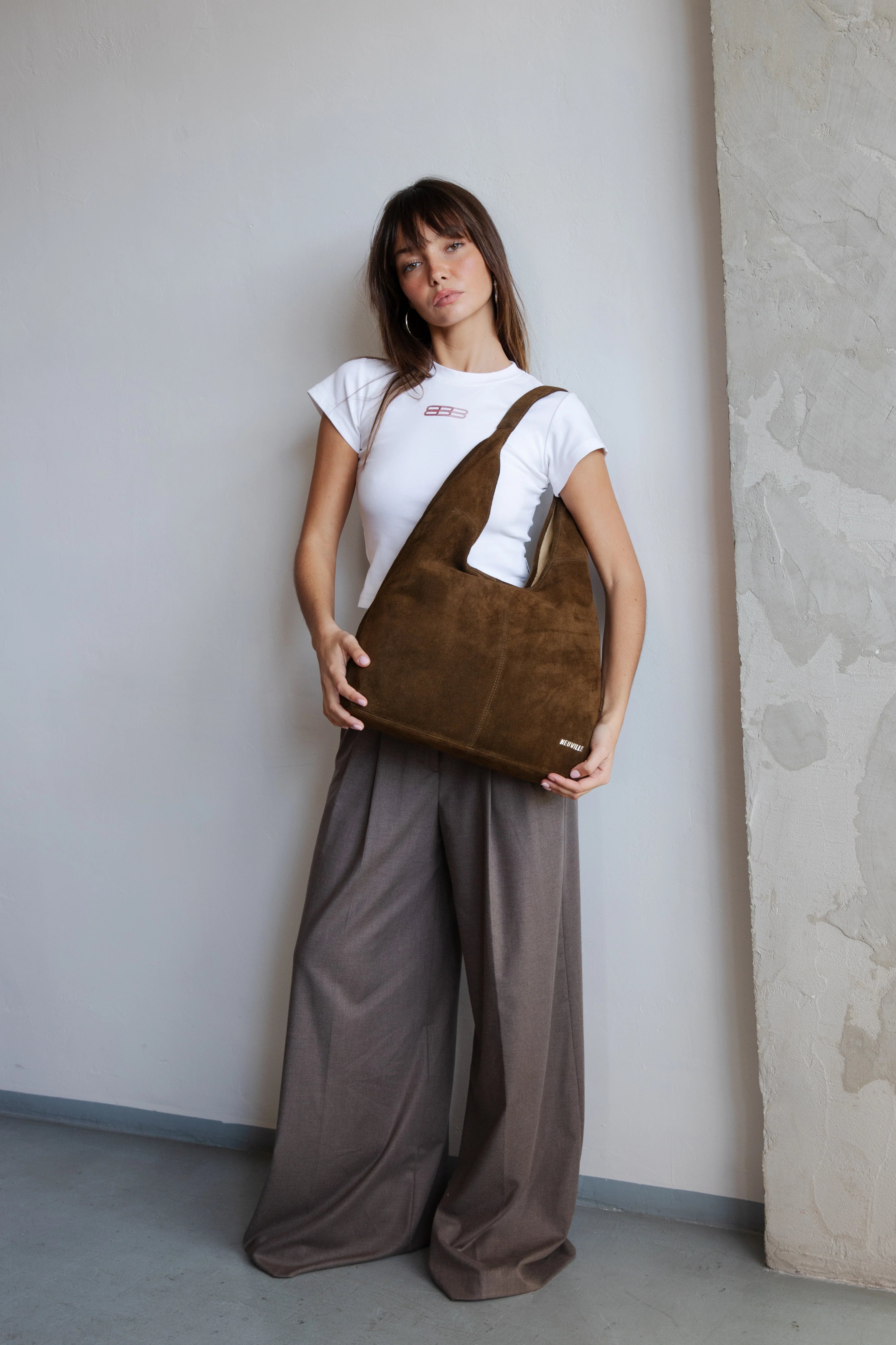 Handbag Jackie suede khaki