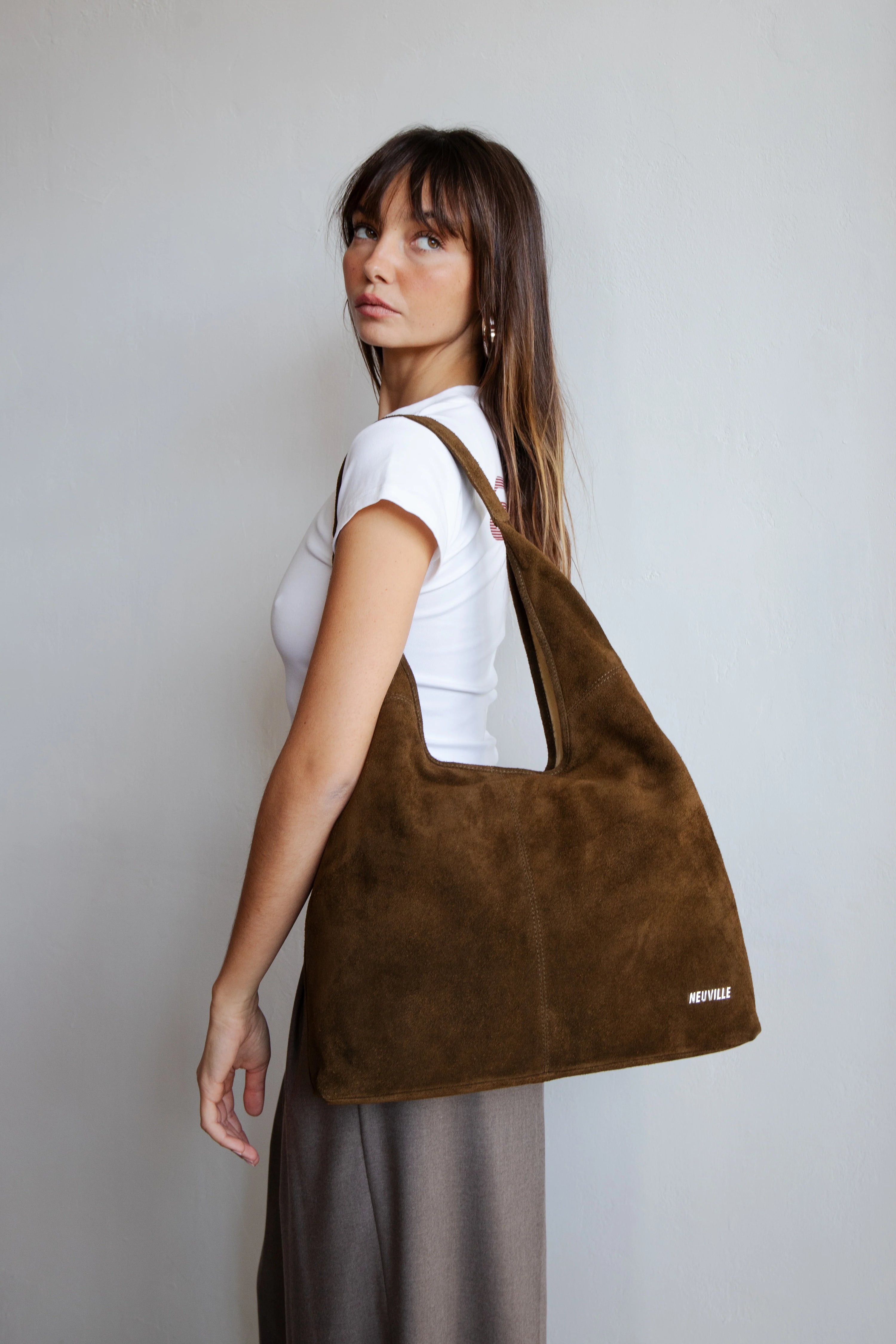 Handbag Jackie suede khaki