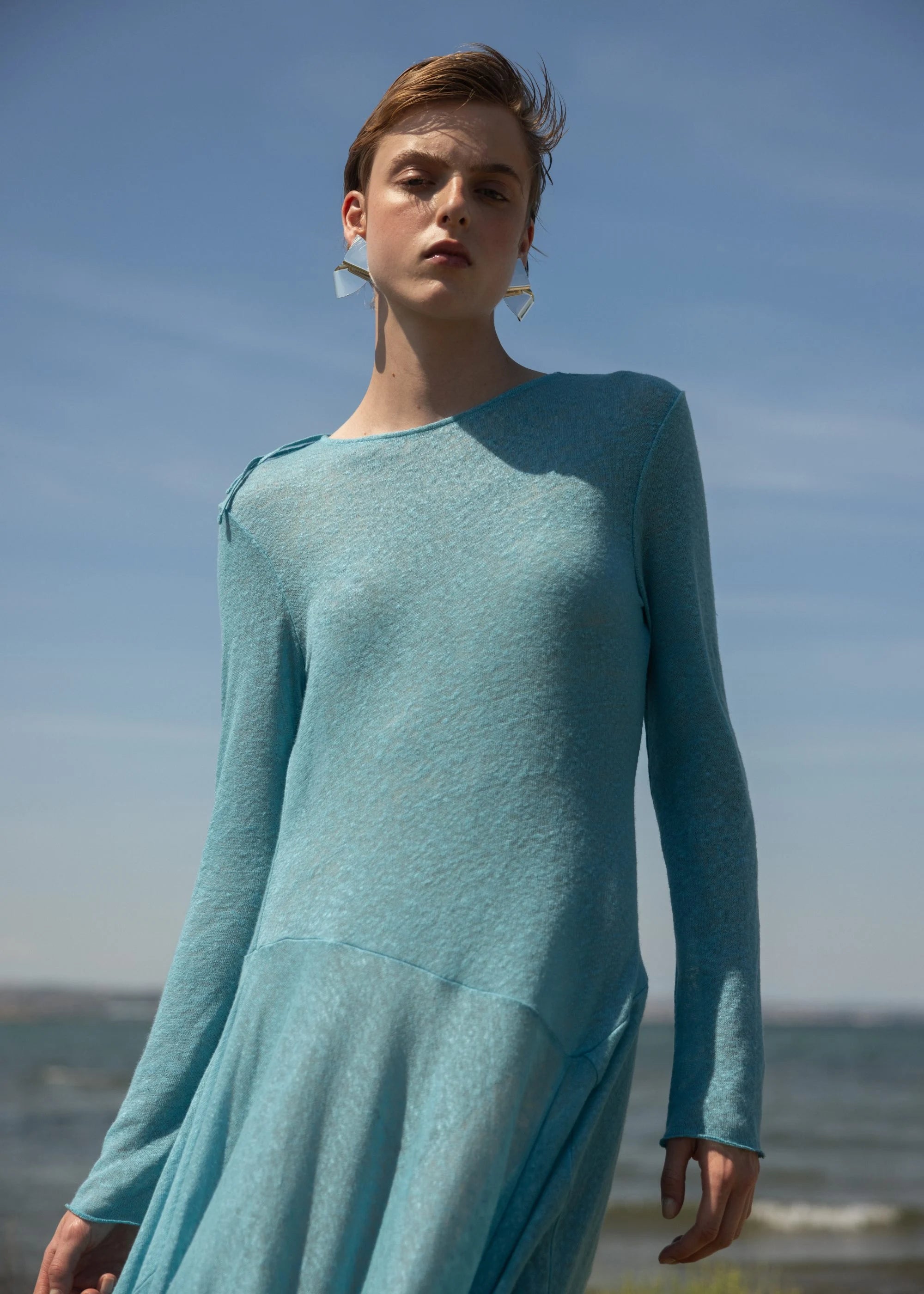 šaty Knitted Open-Back Asymmetrical