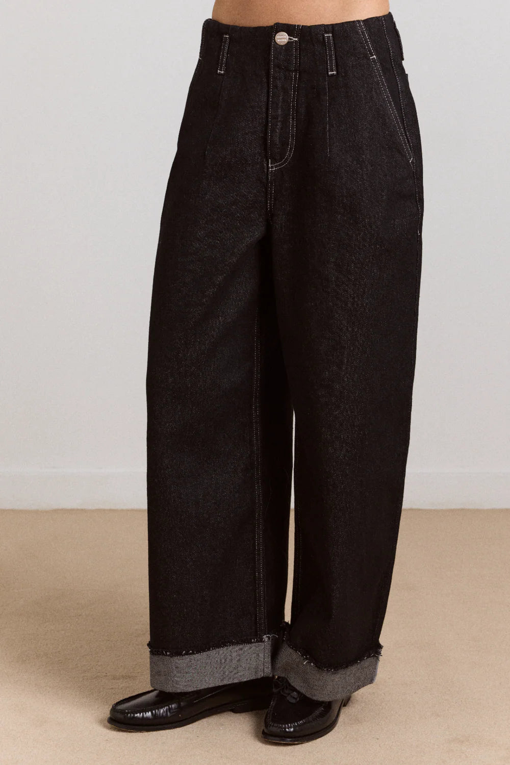 kalhoty loose fit pascal jeans black wash