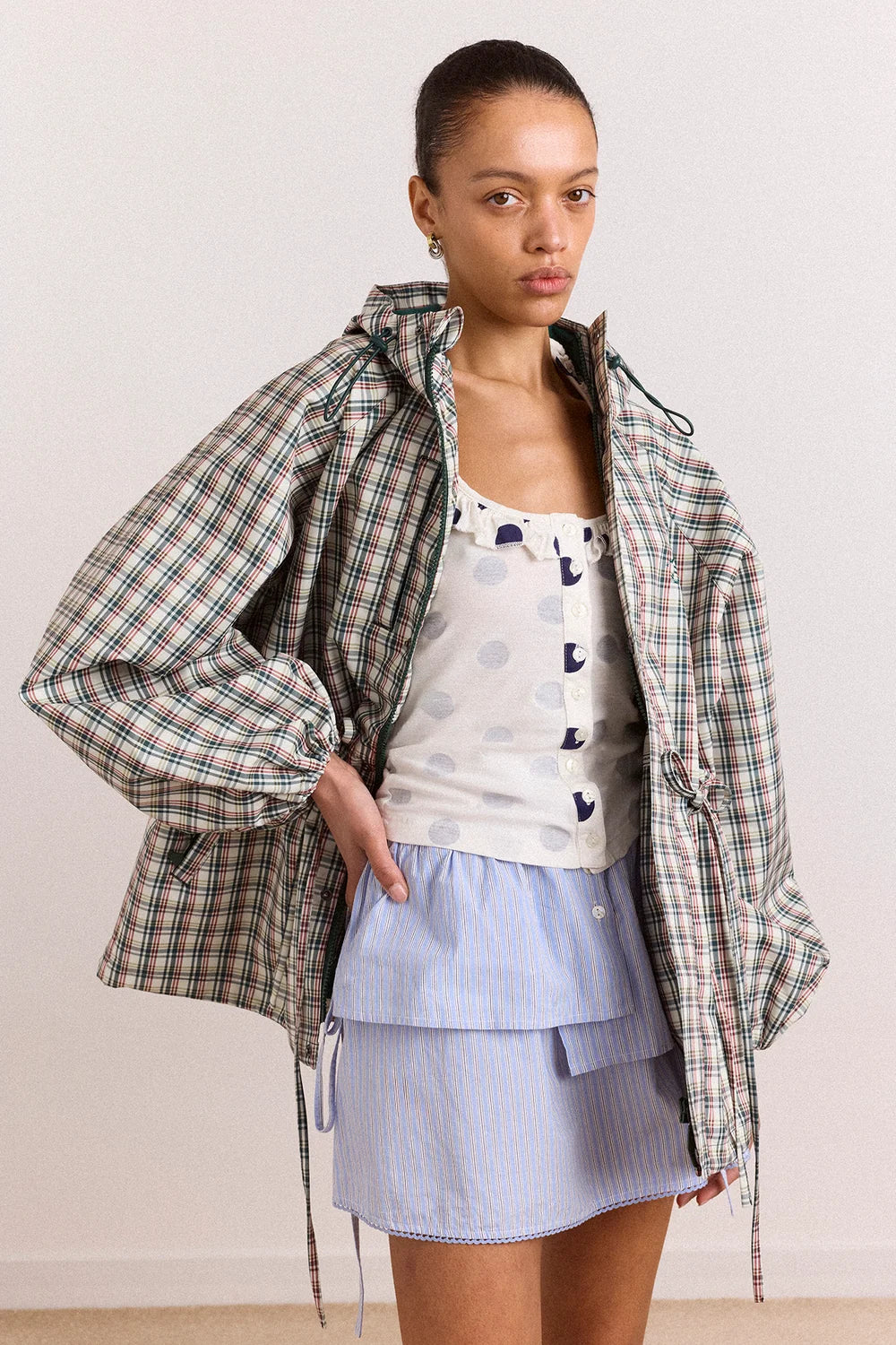 bunda Liu raincoat - Elderberry Check