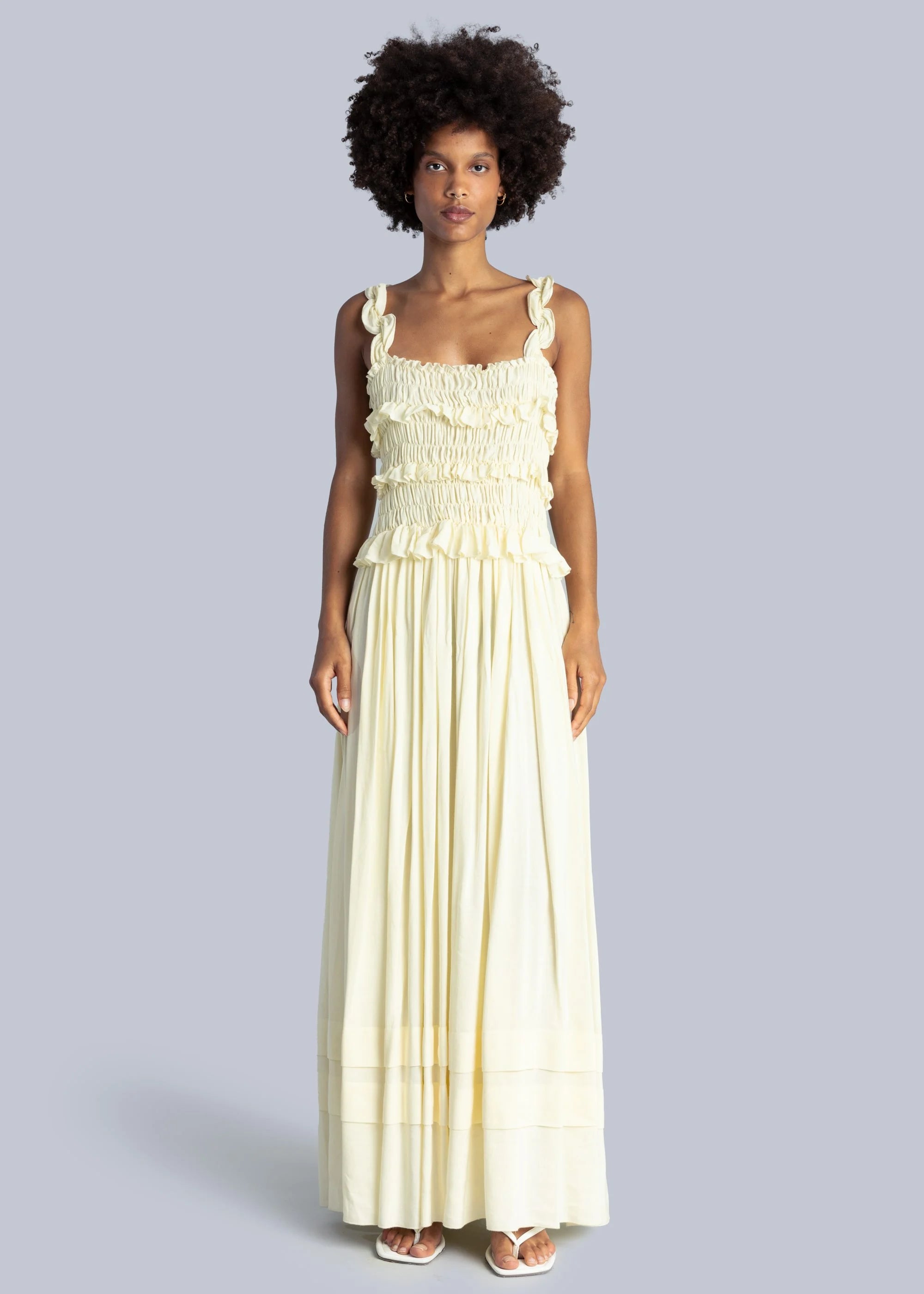 Linen Ruffle Sundress dress