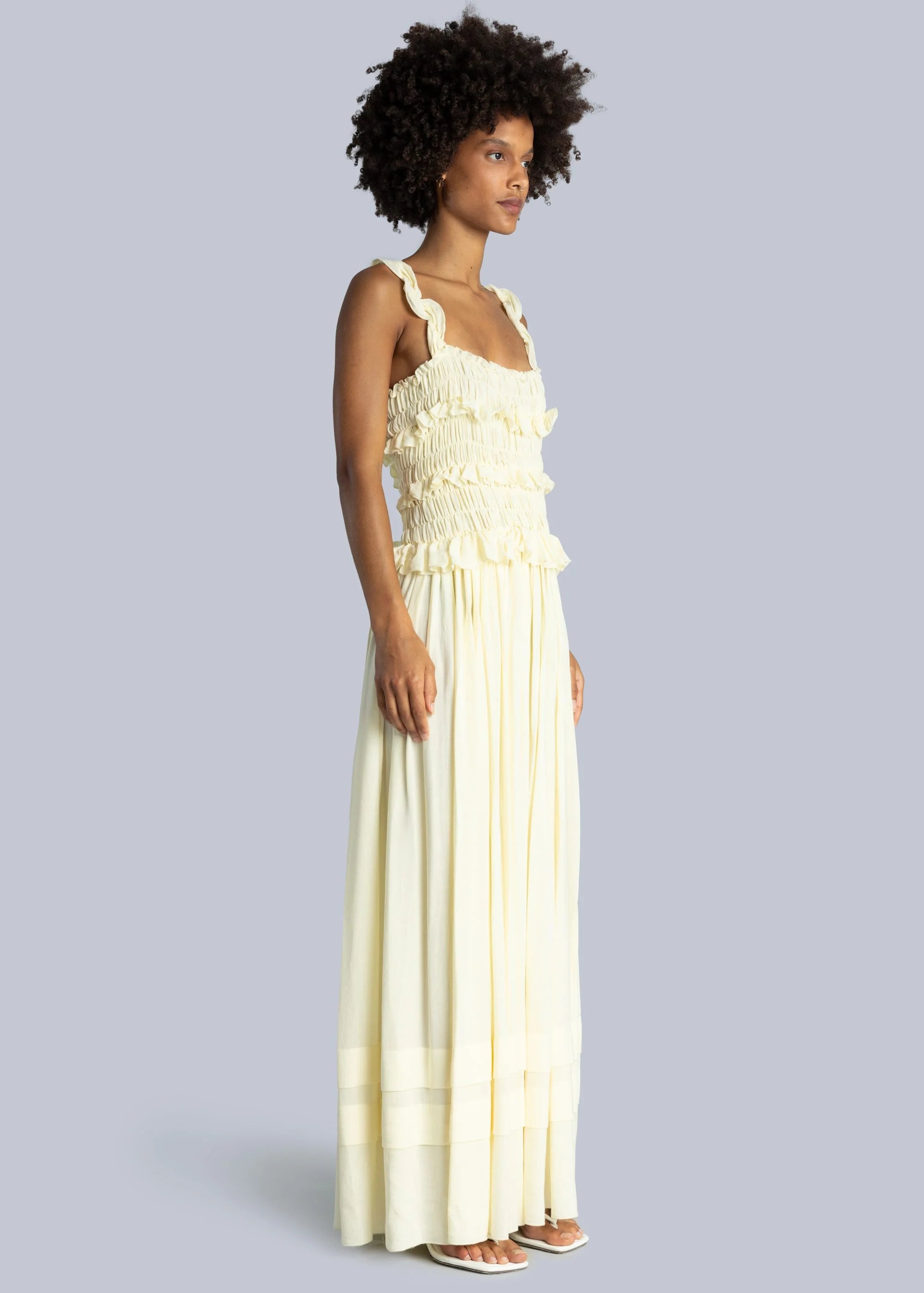 Linen Ruffle Sundress dress