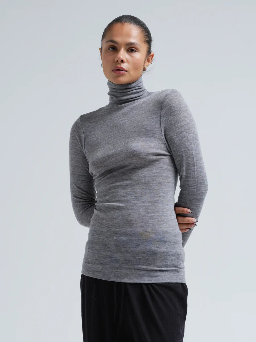 turtleneck Woolen Lola gray melange