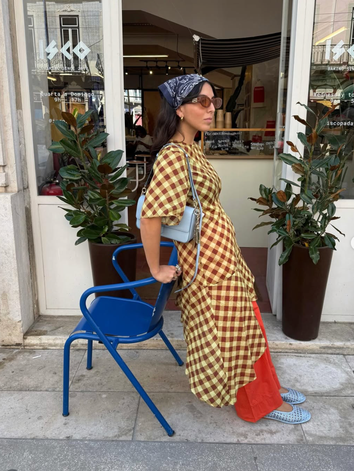 šaty harmony midi dress choc avo gingham