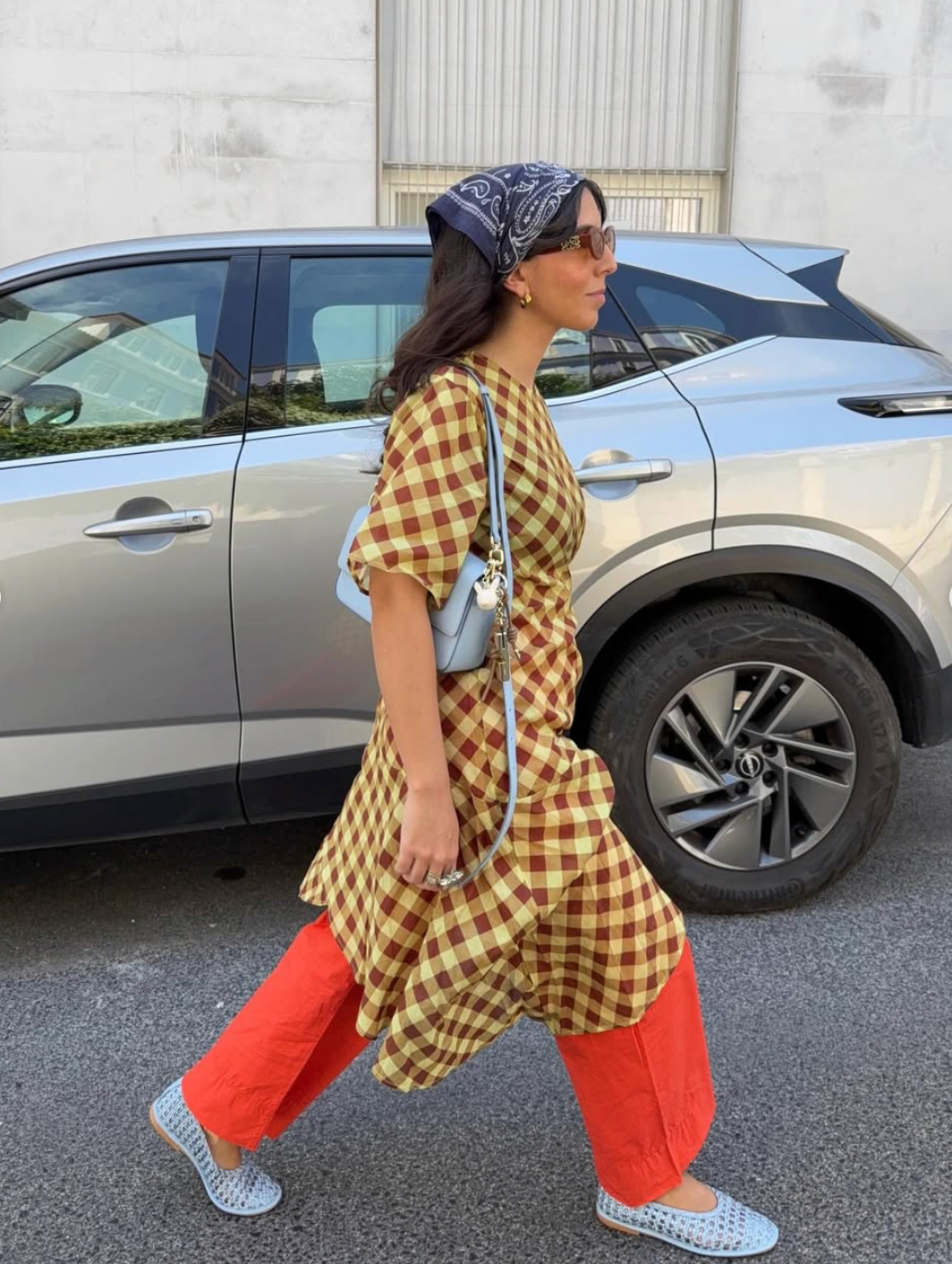 šaty harmony midi dress choc avo gingham