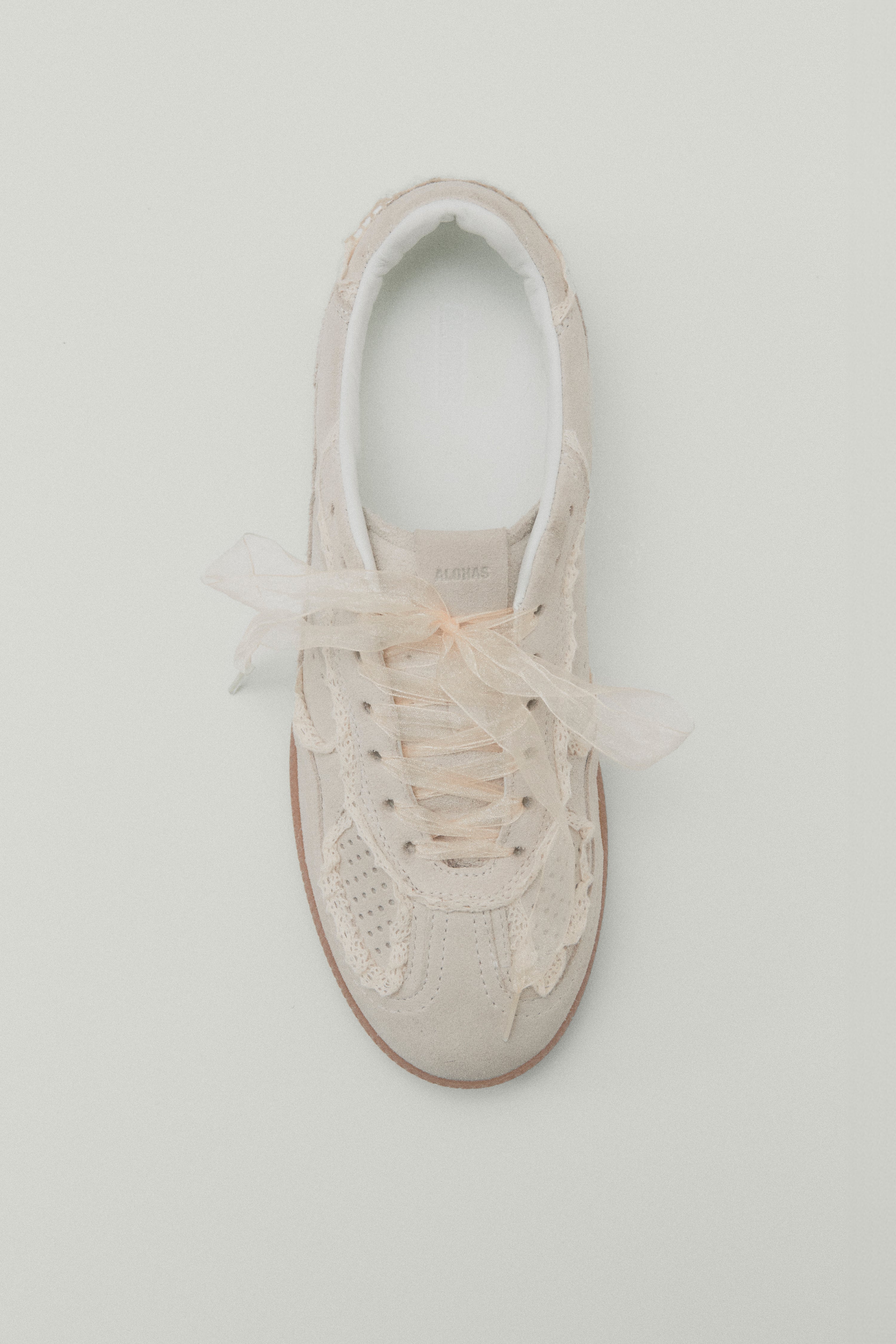 sneakers TB. 490 crochet cream leather