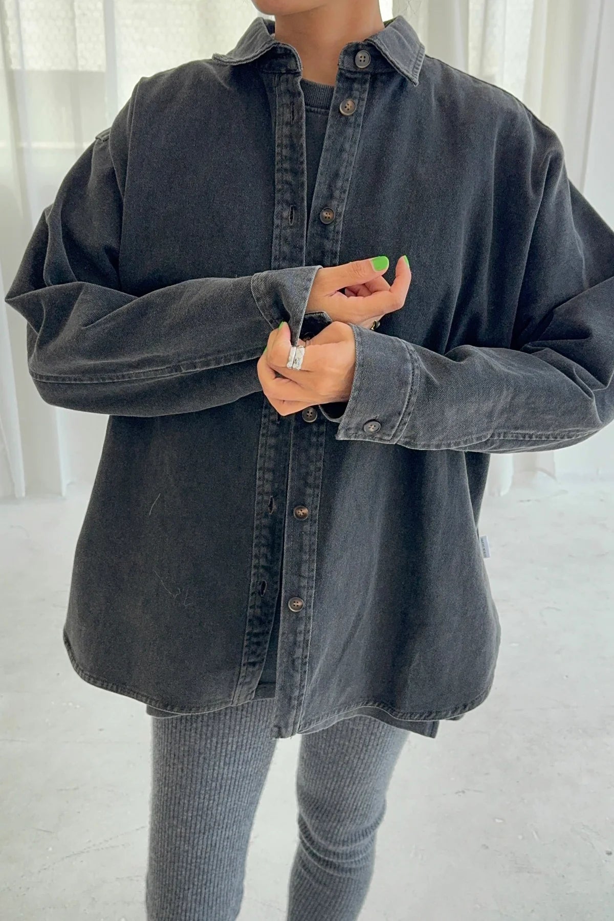 Theo Black Denim shirt