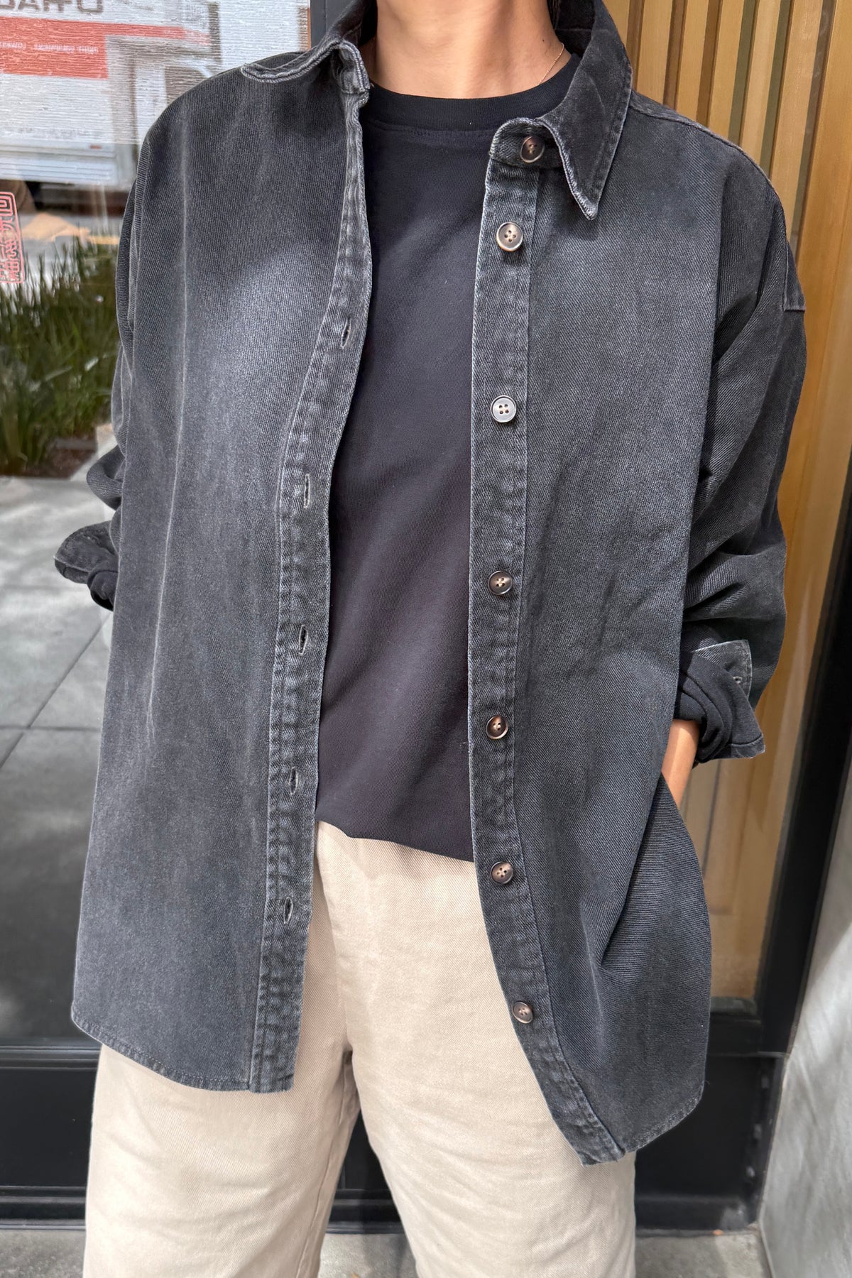 Theo Black Denim shirt