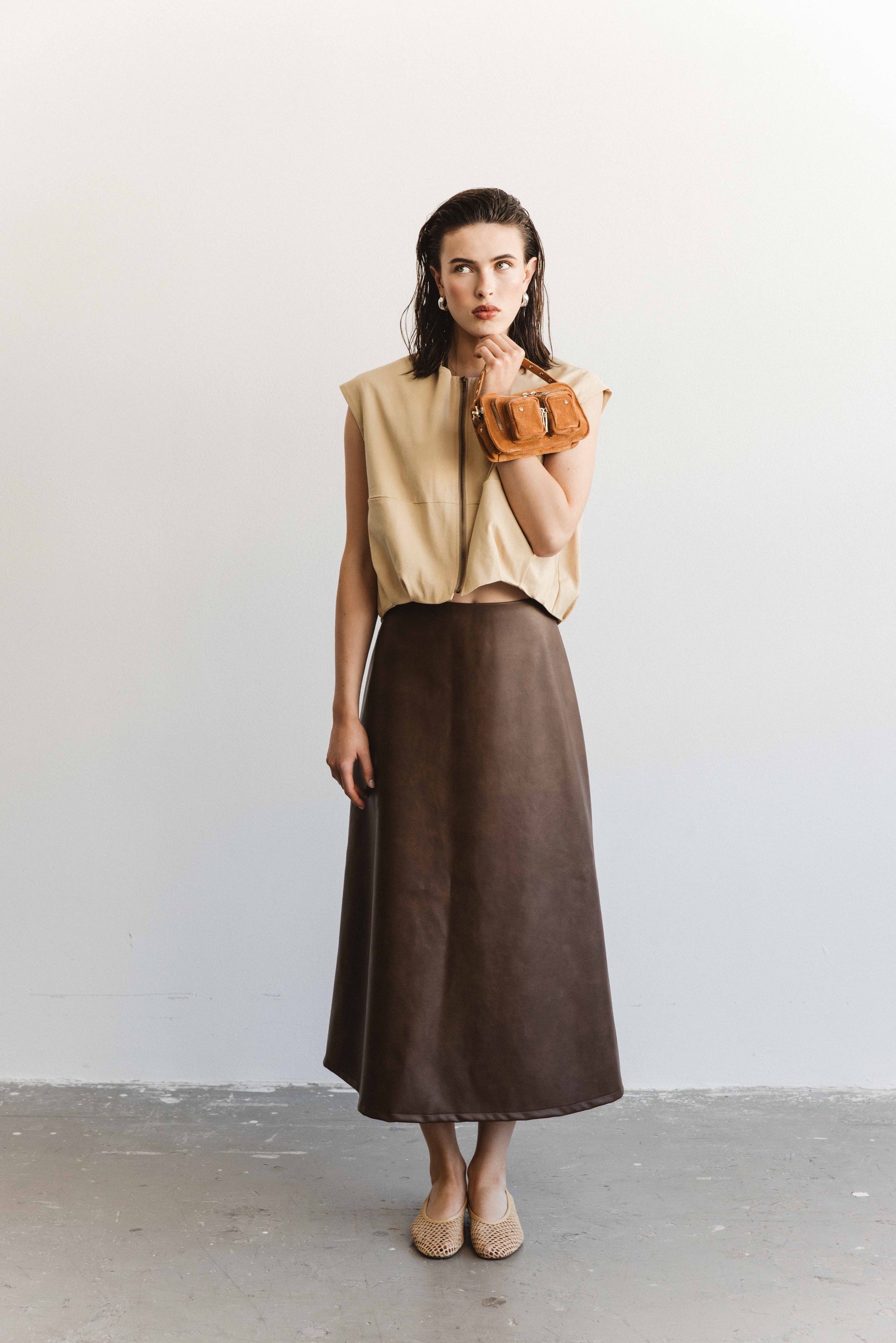 Gaia skirt brown