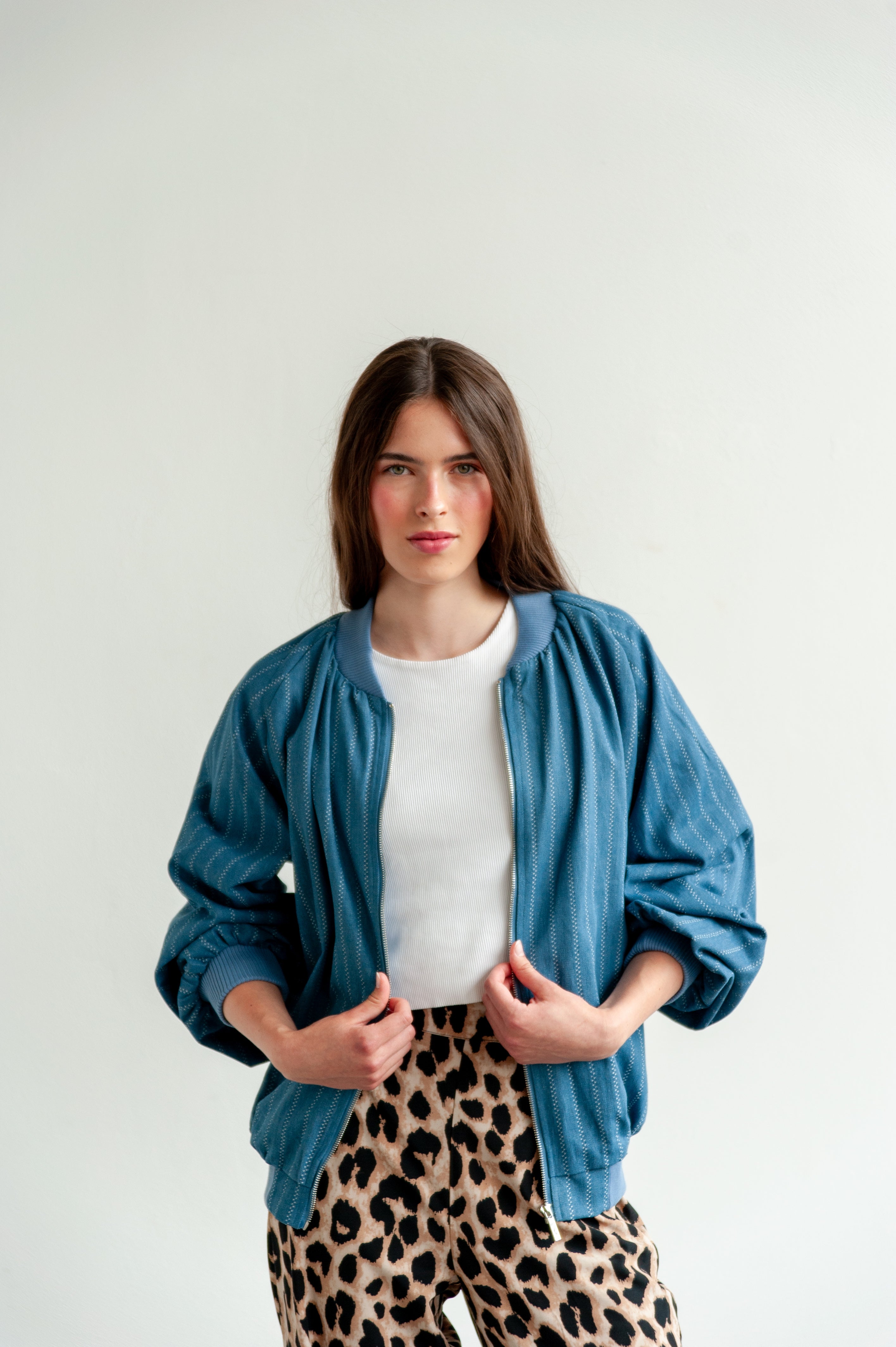 bomber Deborah Striped Denim