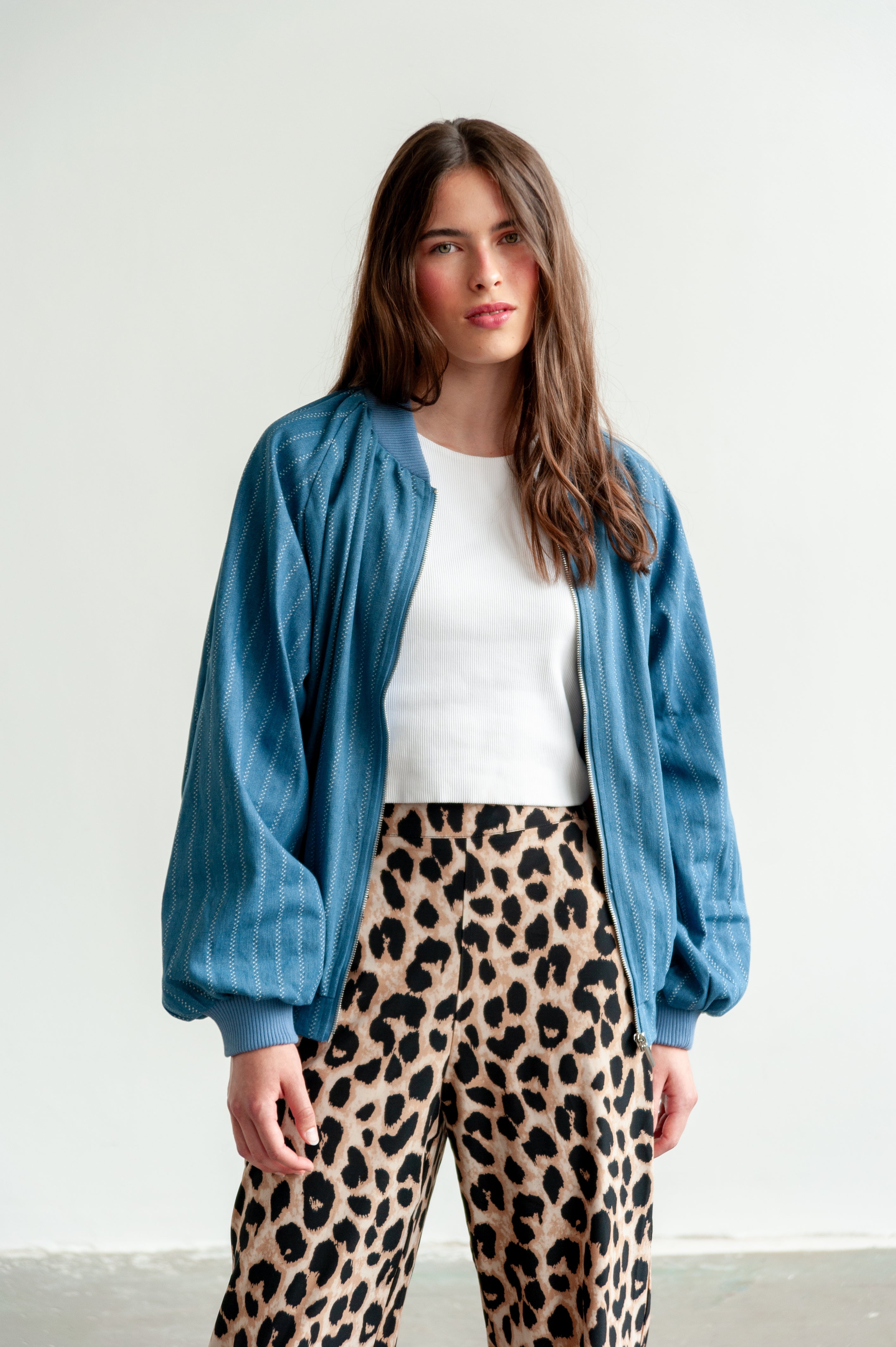 bomber Deborah Striped Denim
