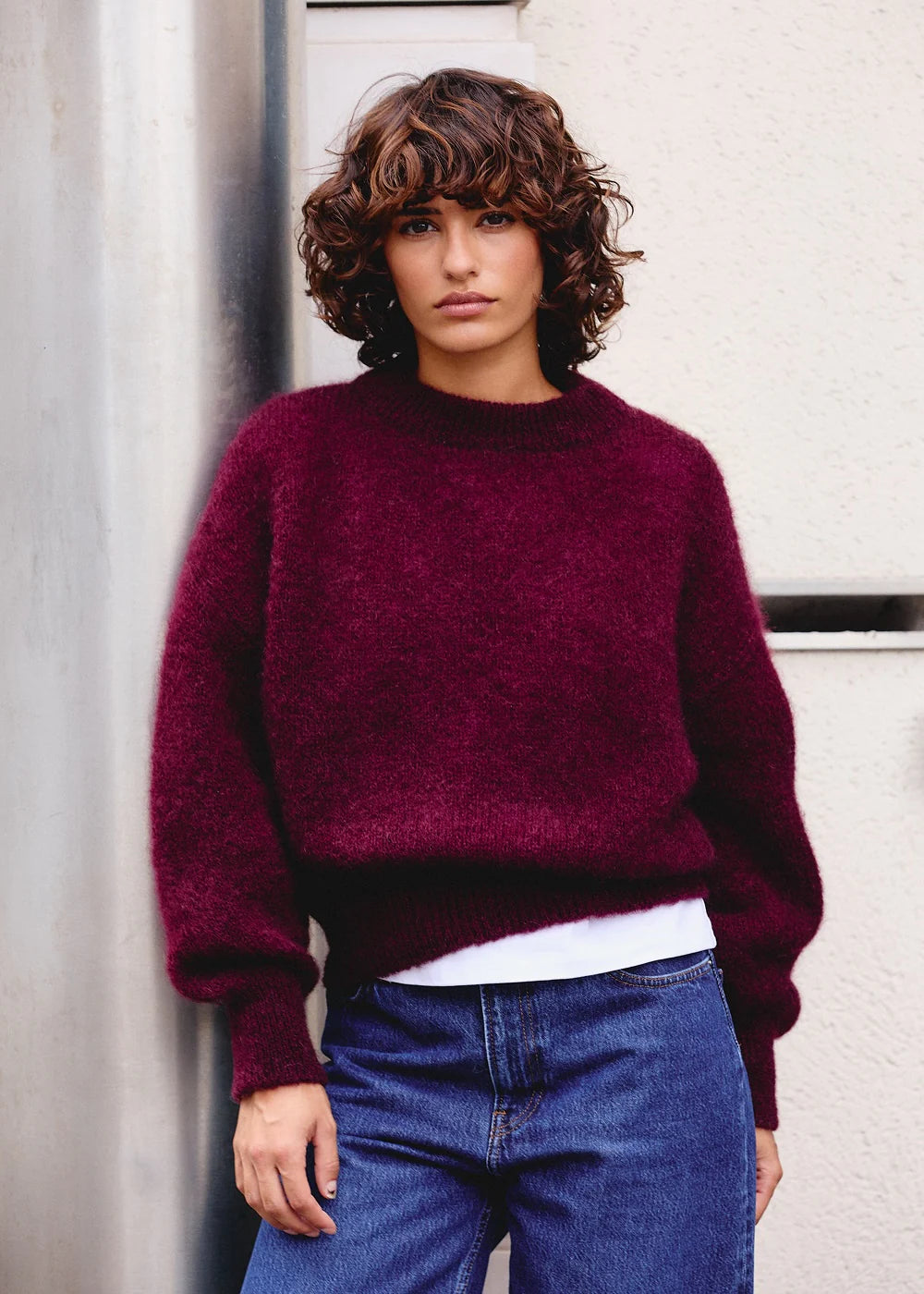 Jane eggplant mohair sweater