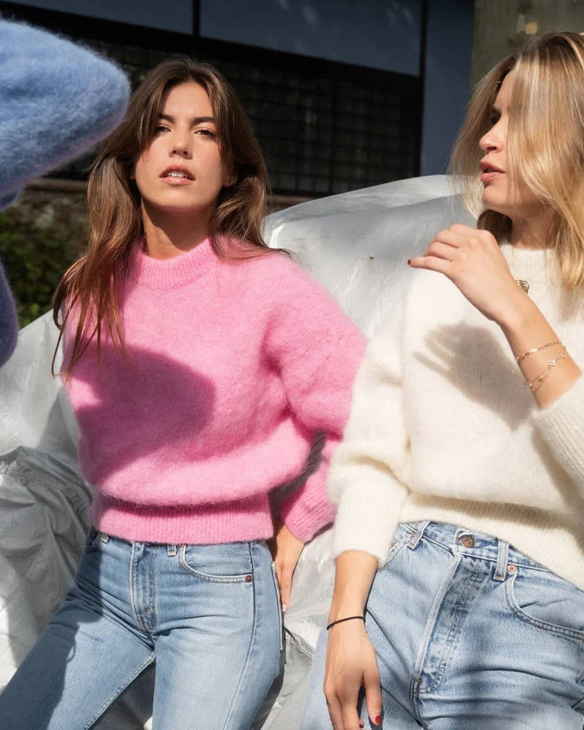 svetr z mohéru Jane pink