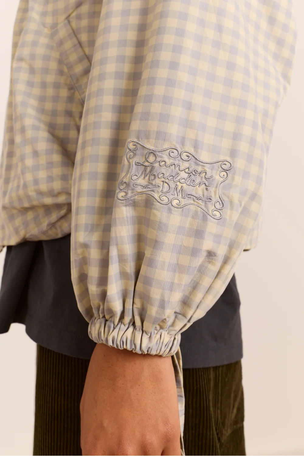 bomber lailah lightweight bomber oyster gingham
