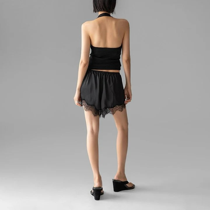 kraťasy satin Lace black