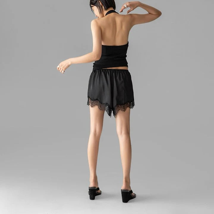 kraťasy satin Lace black