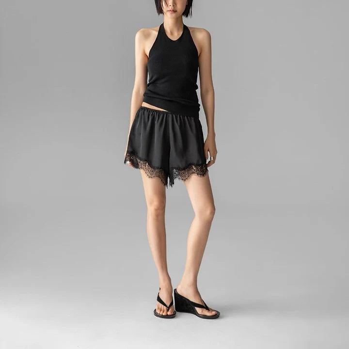kraťasy satin Lace black