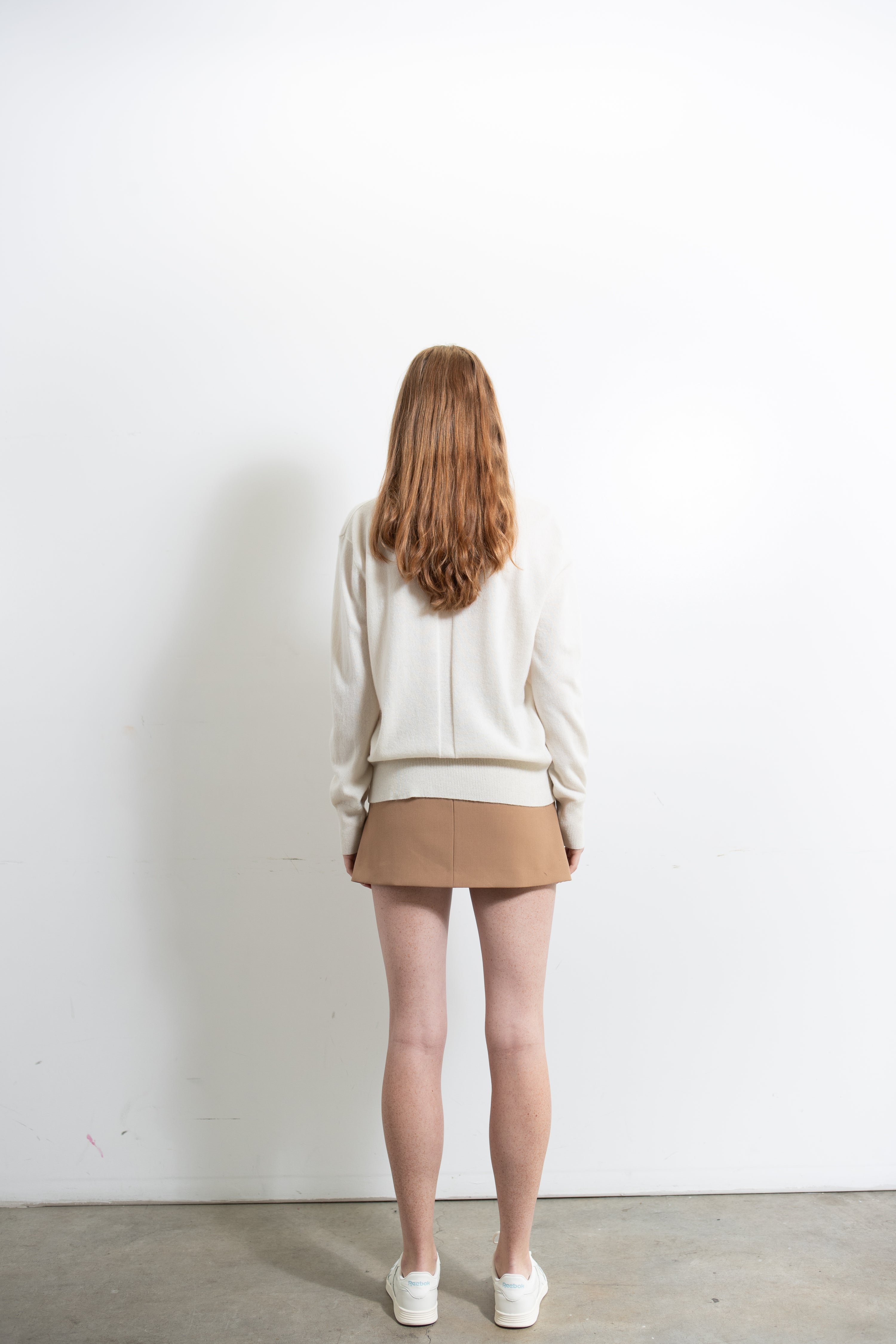 oversized V-neck cashmere sweater Ivory